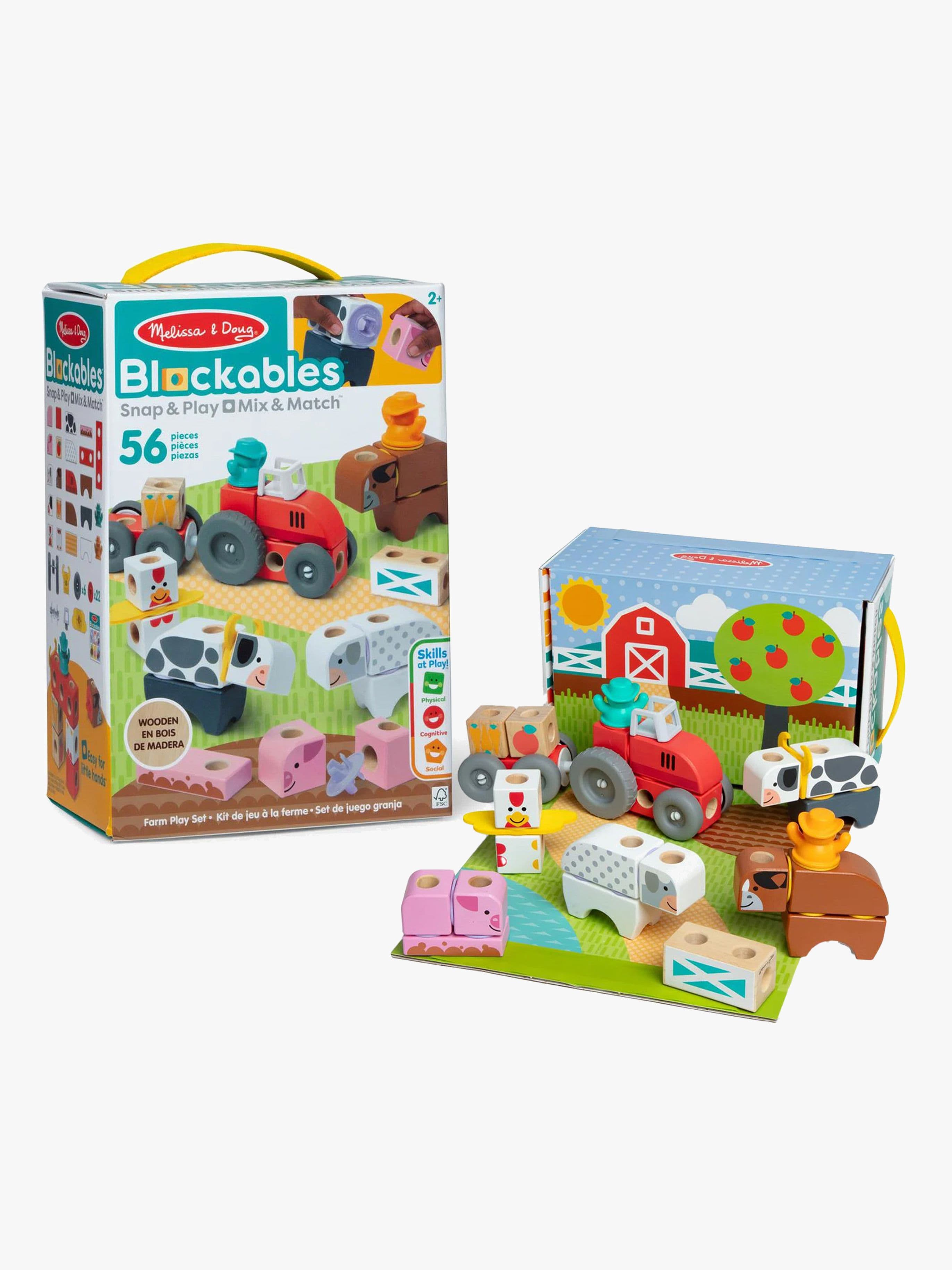 Melissa & Doug Blockables Rakennussarja Farm World 56 Osaa