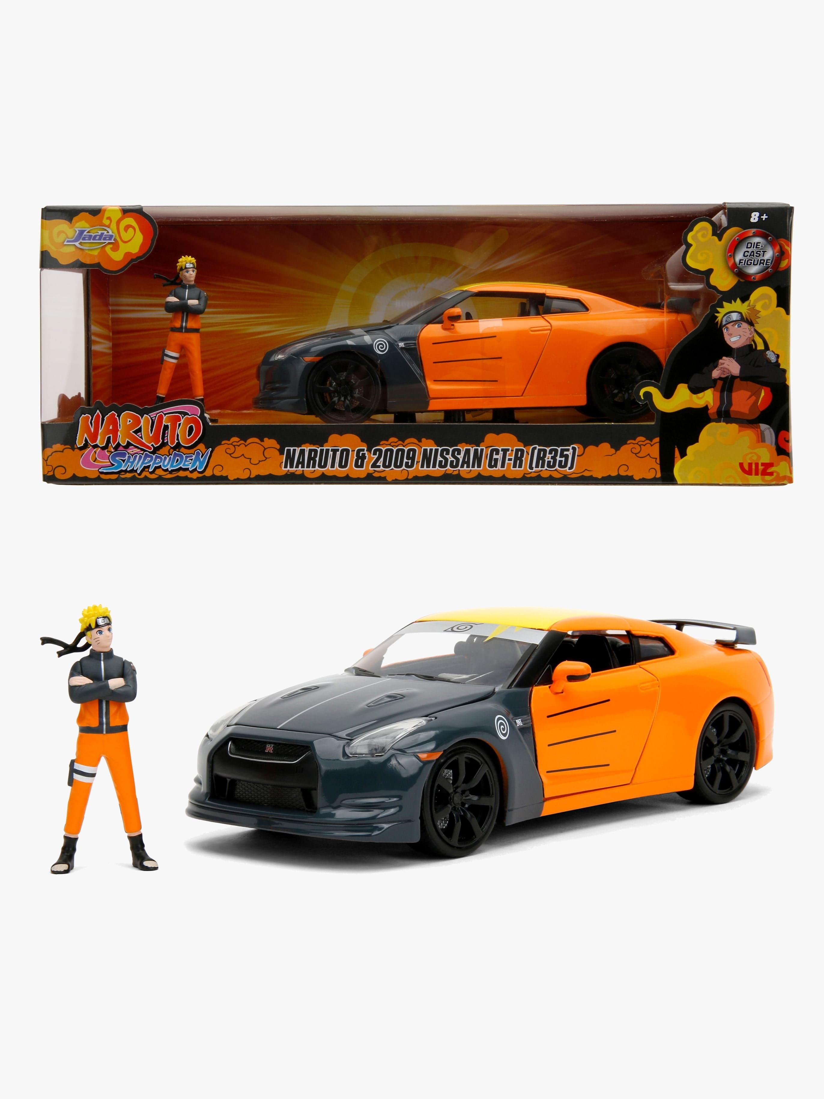 Jada Toys Nissan GT-R 2009 Auto + Naruto Figuuri