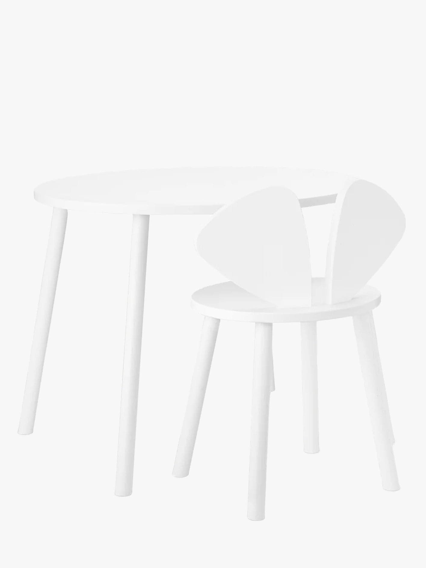 Nofred Mouse School Pöytä Ja Tuoli, Valkoinen