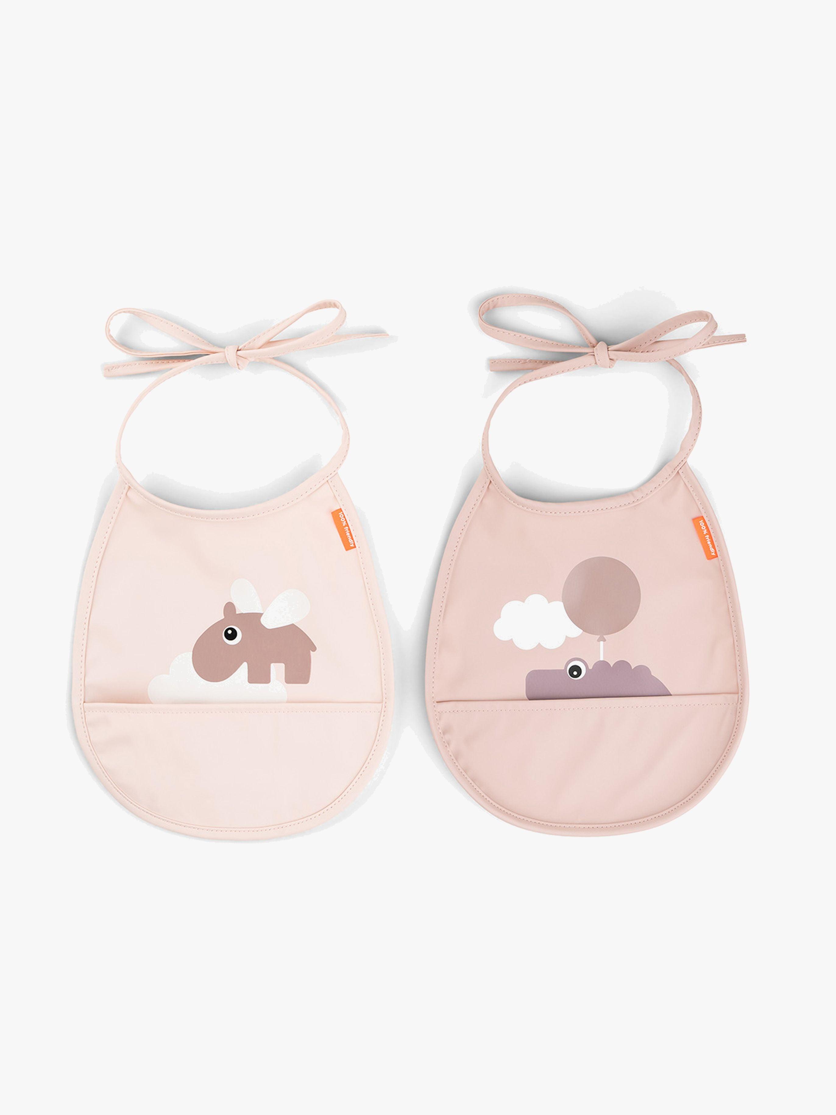 Done By Deer Happy Clouds Tiny Pocket Ruokalappu 2-pack, Powder