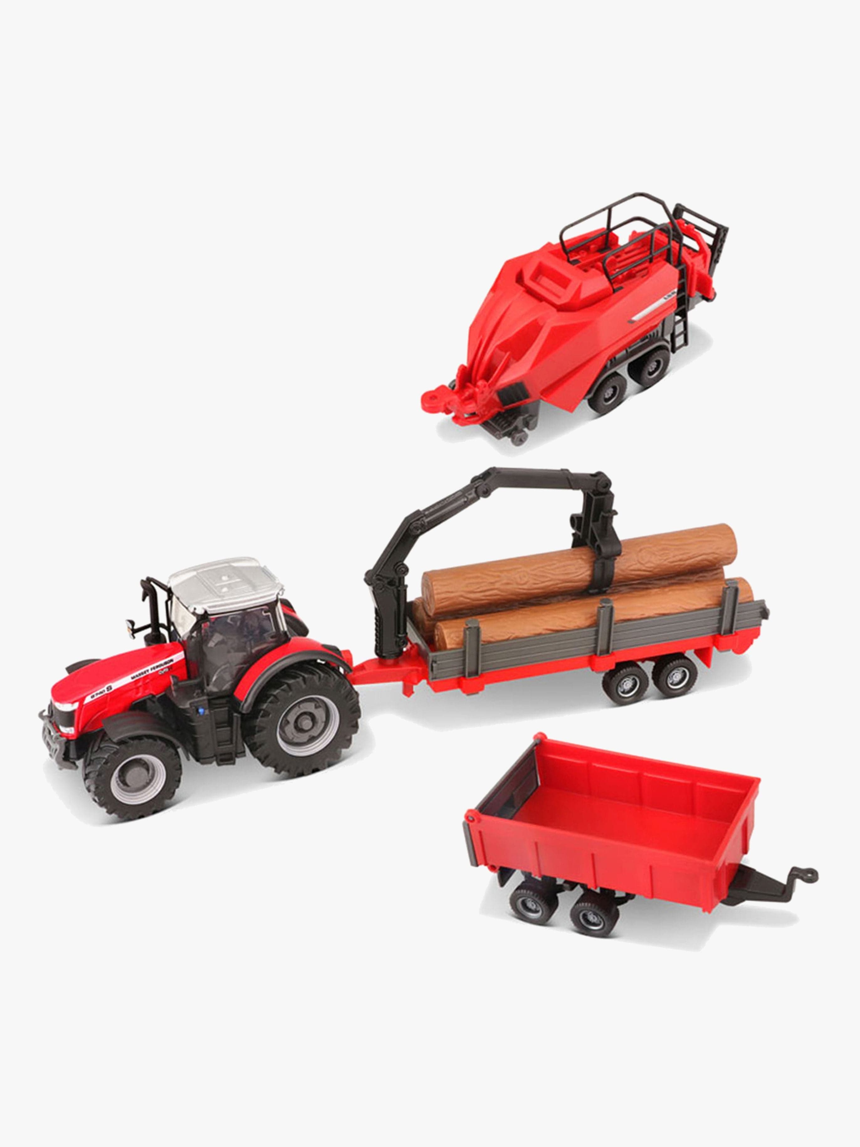 BB Junior Farmland Massey Fergusson 8740S Traktori + 3 Perävaunua