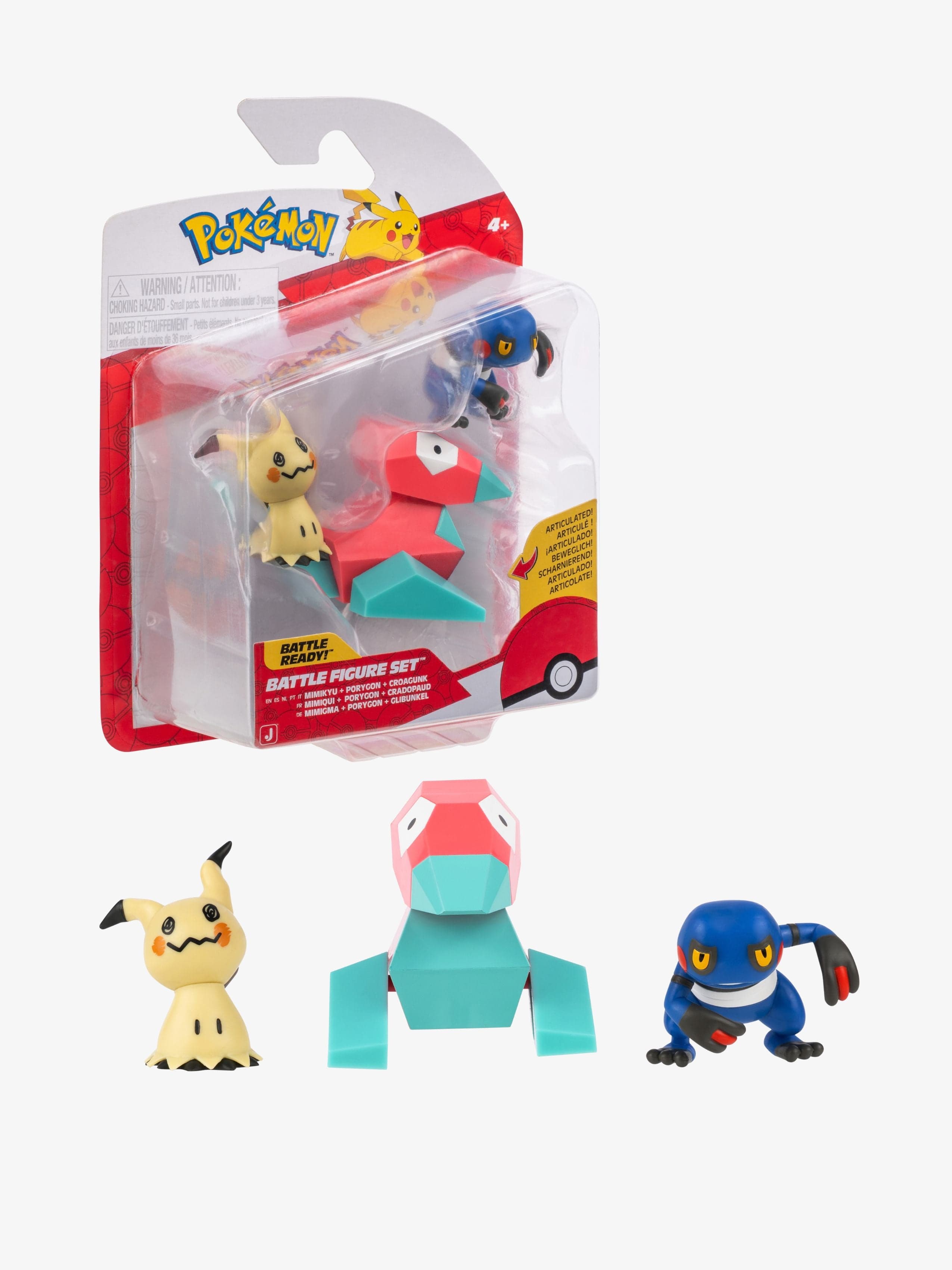 Pokémon Battle Figuurisetti Mimikyu, Porygon & Croagun 3-pack