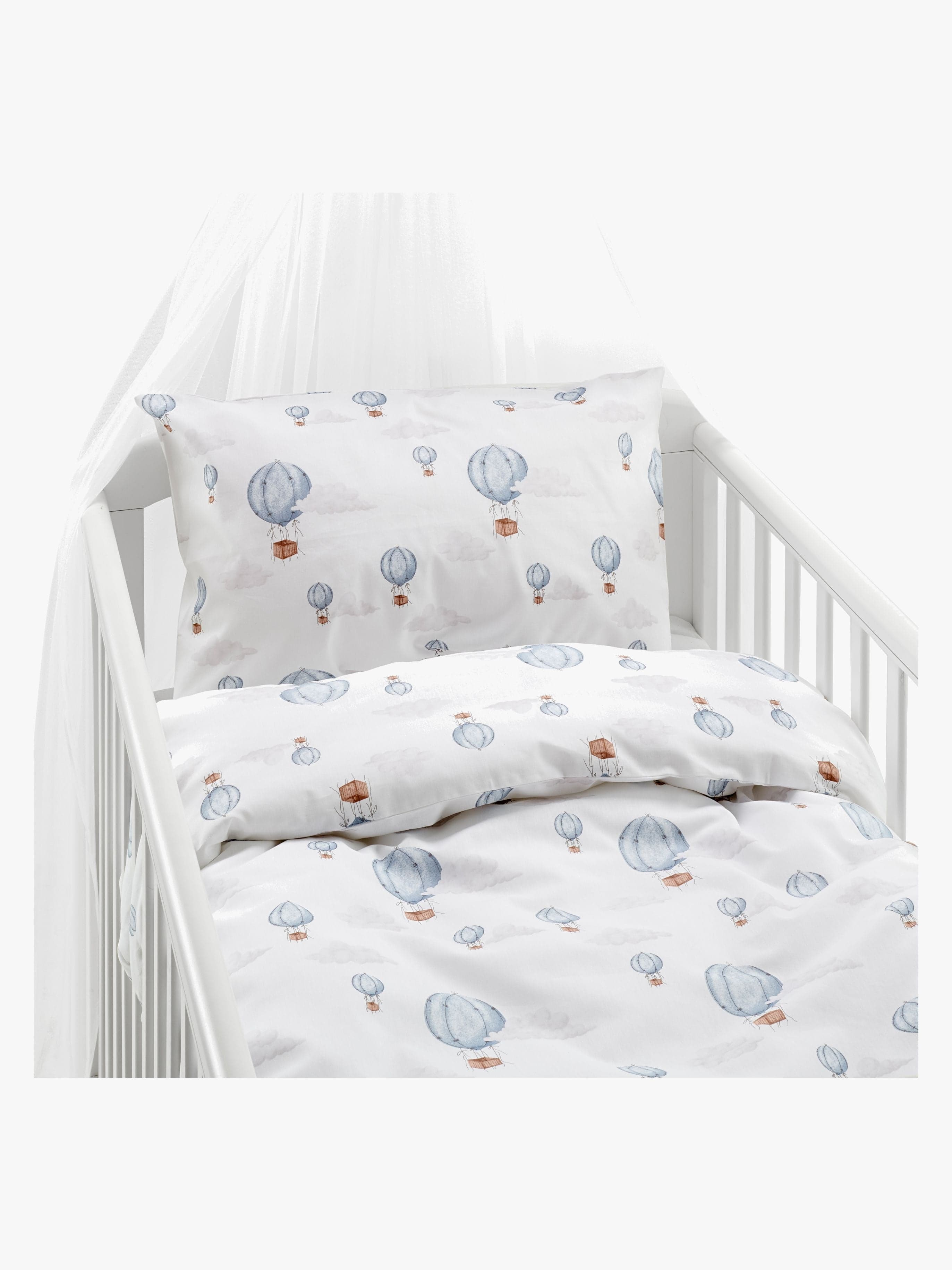 Borganäs Pussilakanasetti Pinnasänky Ilmapallo Kaksiosainen 100x130, Sininen
