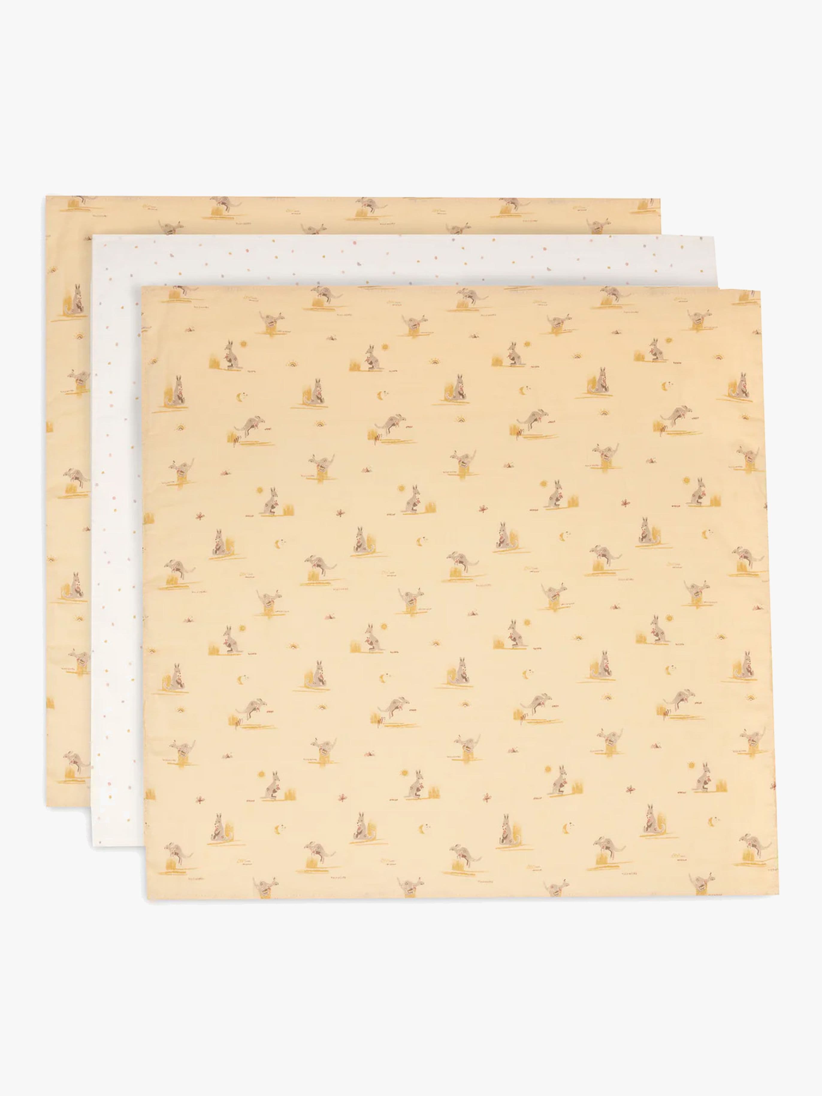 Jollein Musliiniviltit 3-pack, Kangaroots