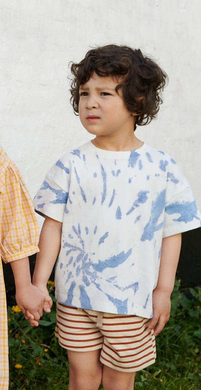 Wheat Tommy T-paita, Blue Tie Dye, 116