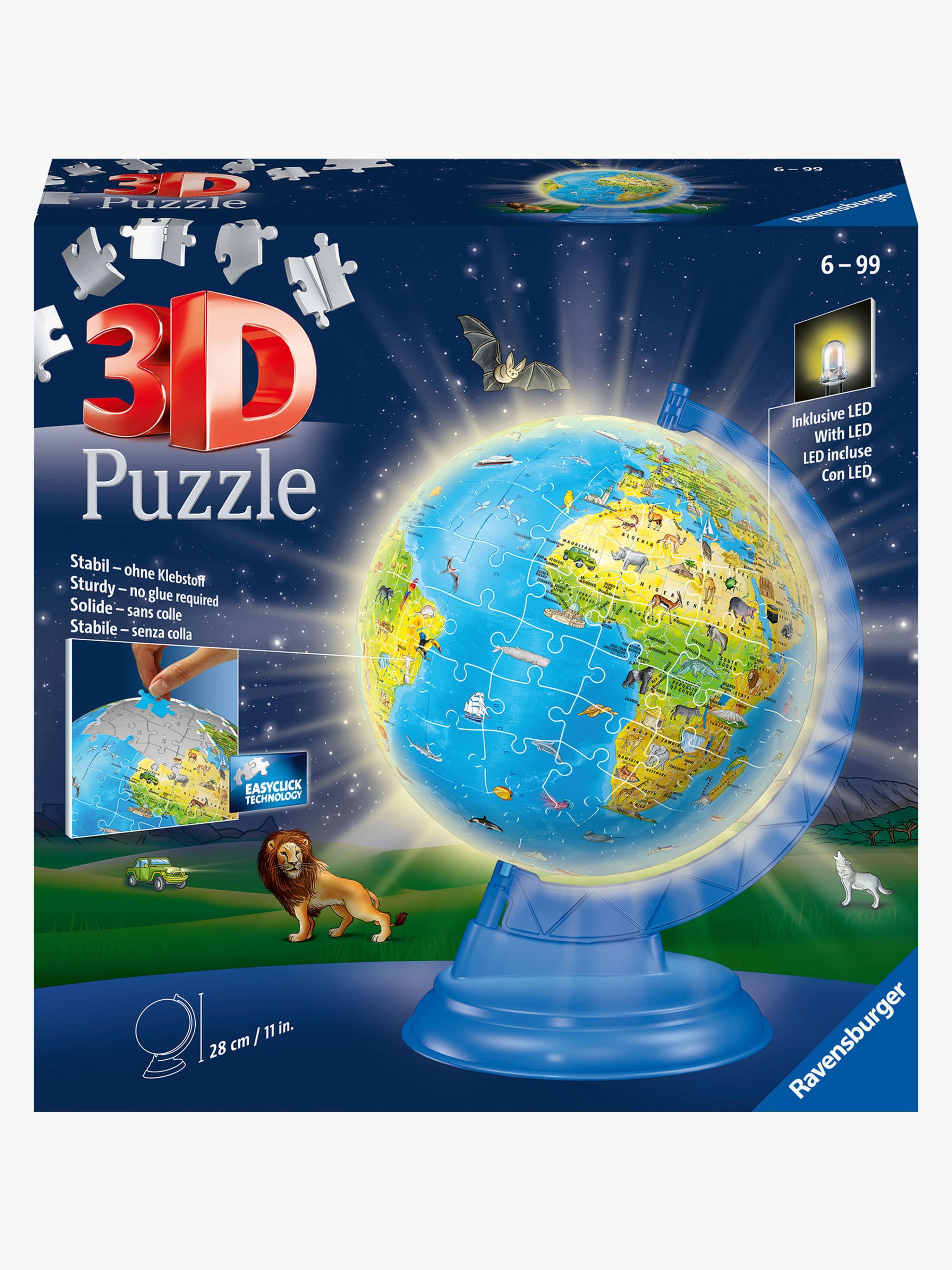 Ravensburger 3D-palapeli Yövalo Maapallo 180 Osaa