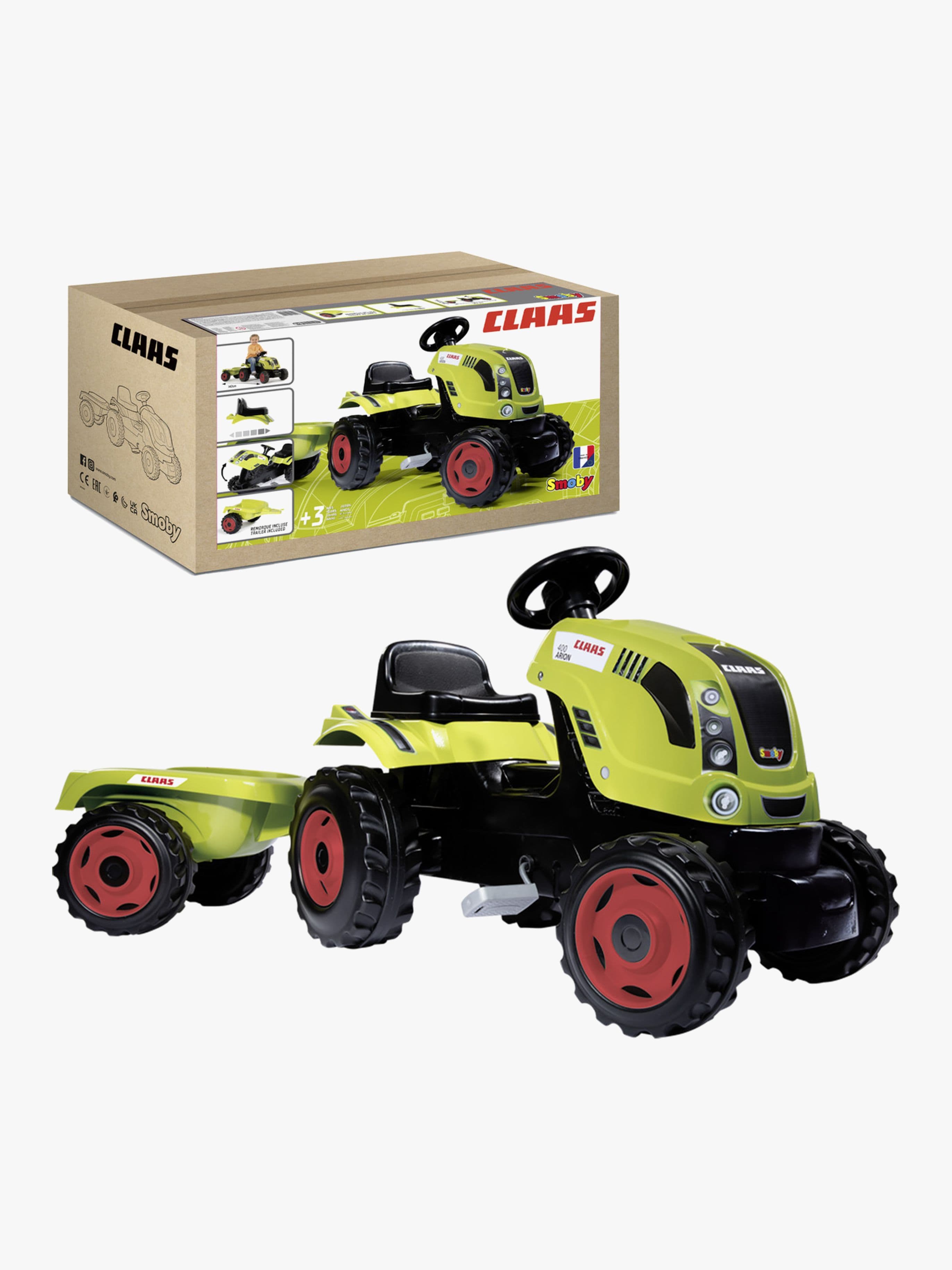 Smoby Claas Farmer Polkutraktori + Peräkärry XL