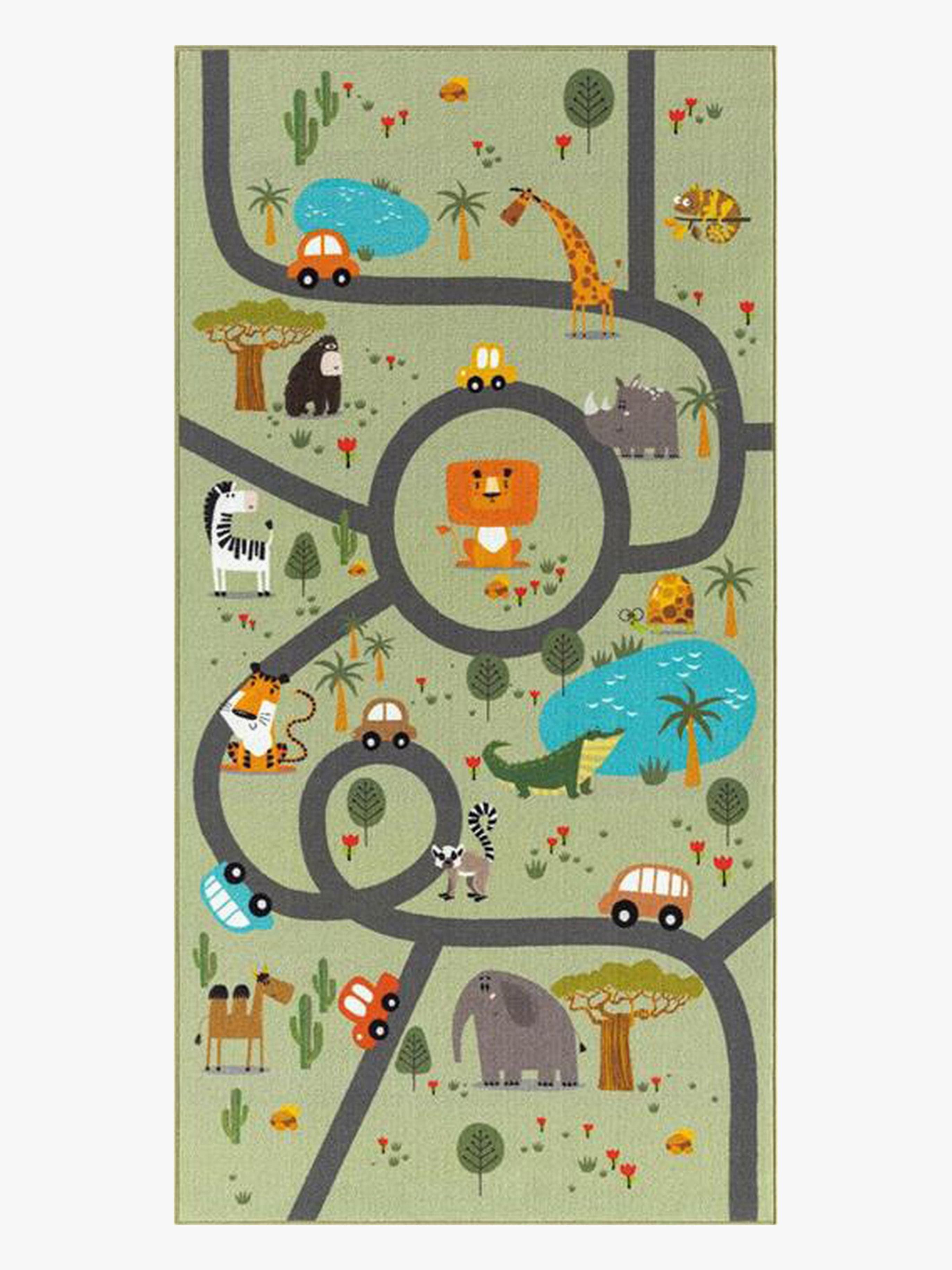 KMCarpets Play Animals Matto 80x150, Vihreä