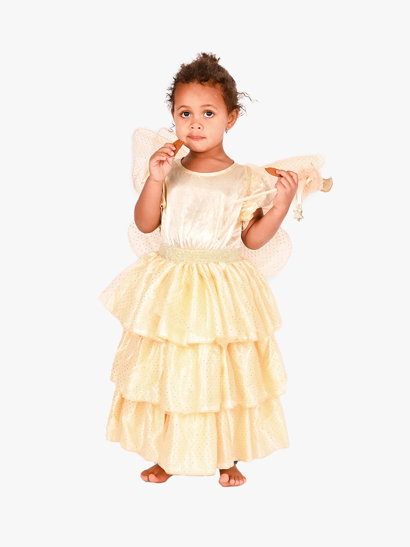 Den Goda Fen Naamiaisasu Keiju + Lisätarvikkeita, Kullanvärinen, 98-104