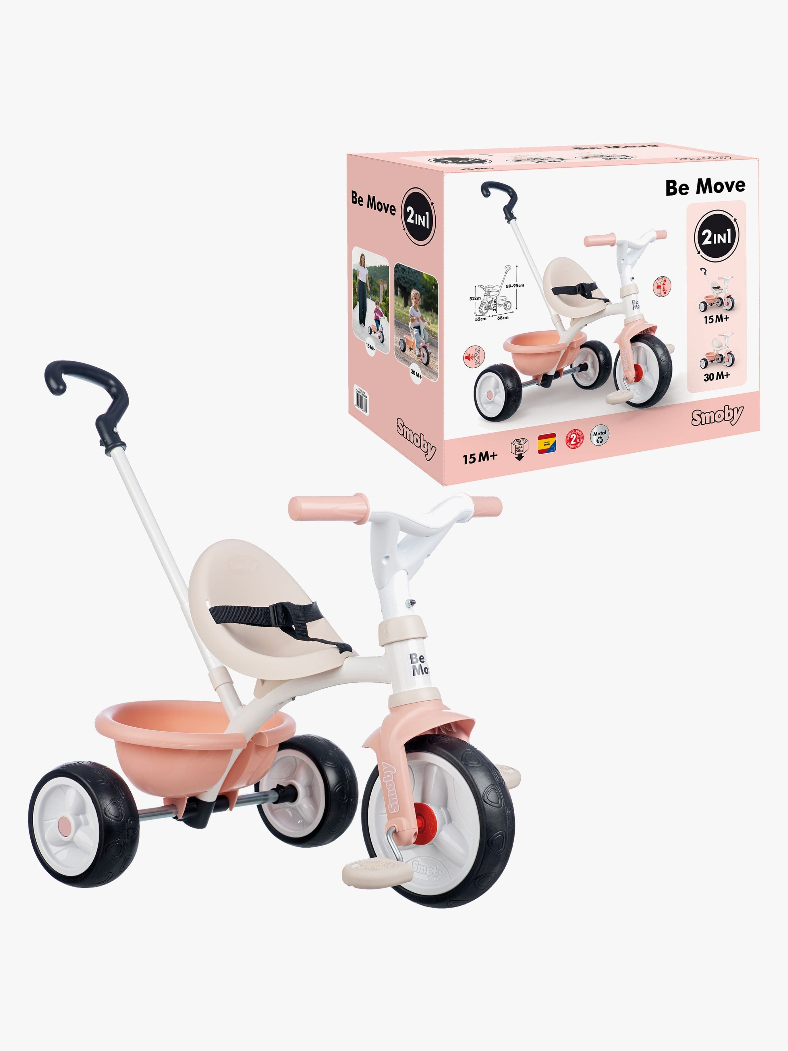 Smoby Be Move Kolmipyörä, Vaaleanpunainen