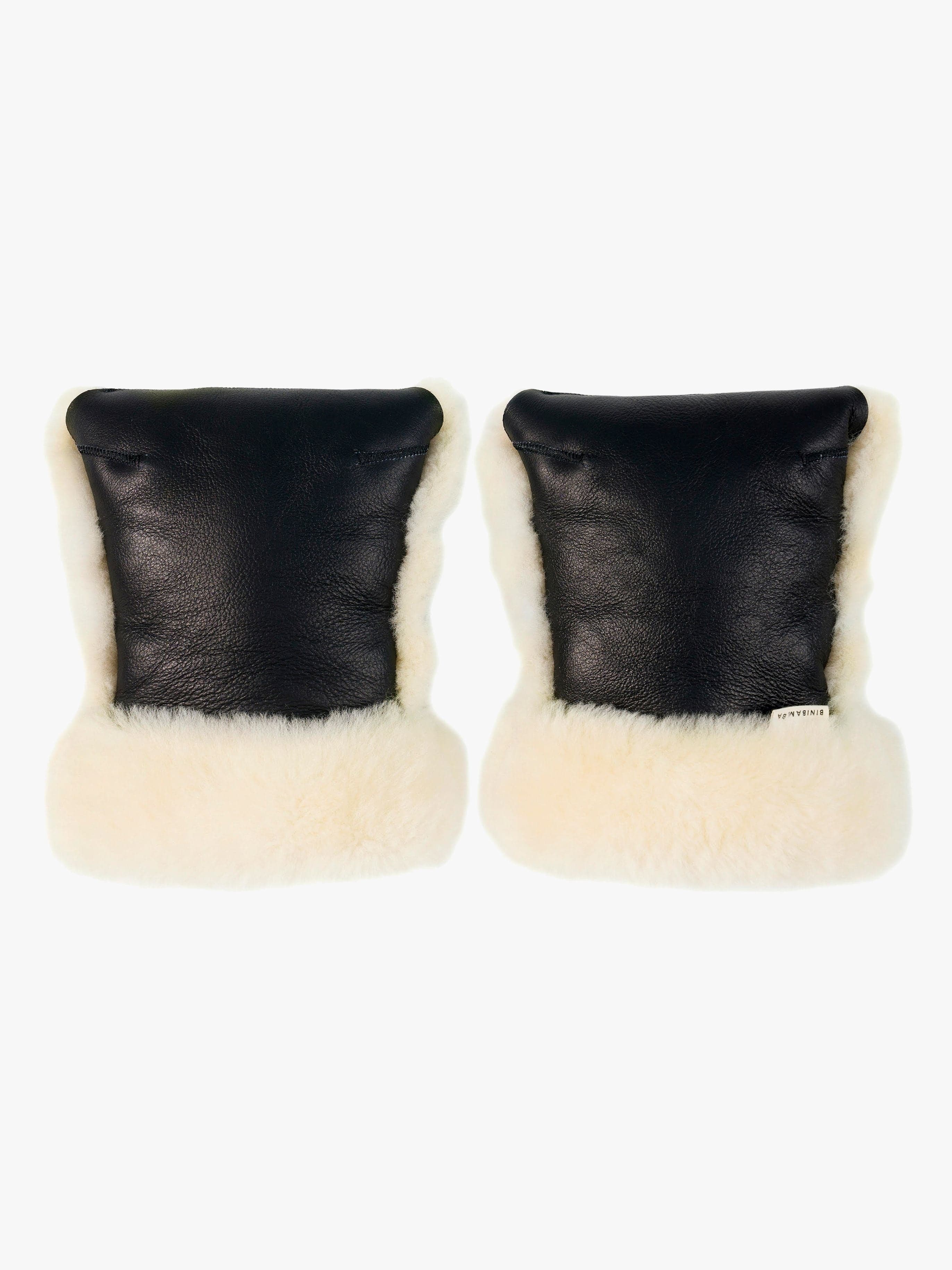 BINIBAMBA Lampaantalja Coated Buggy Kädenlämmitin Vaunuihin, Noir/Milk