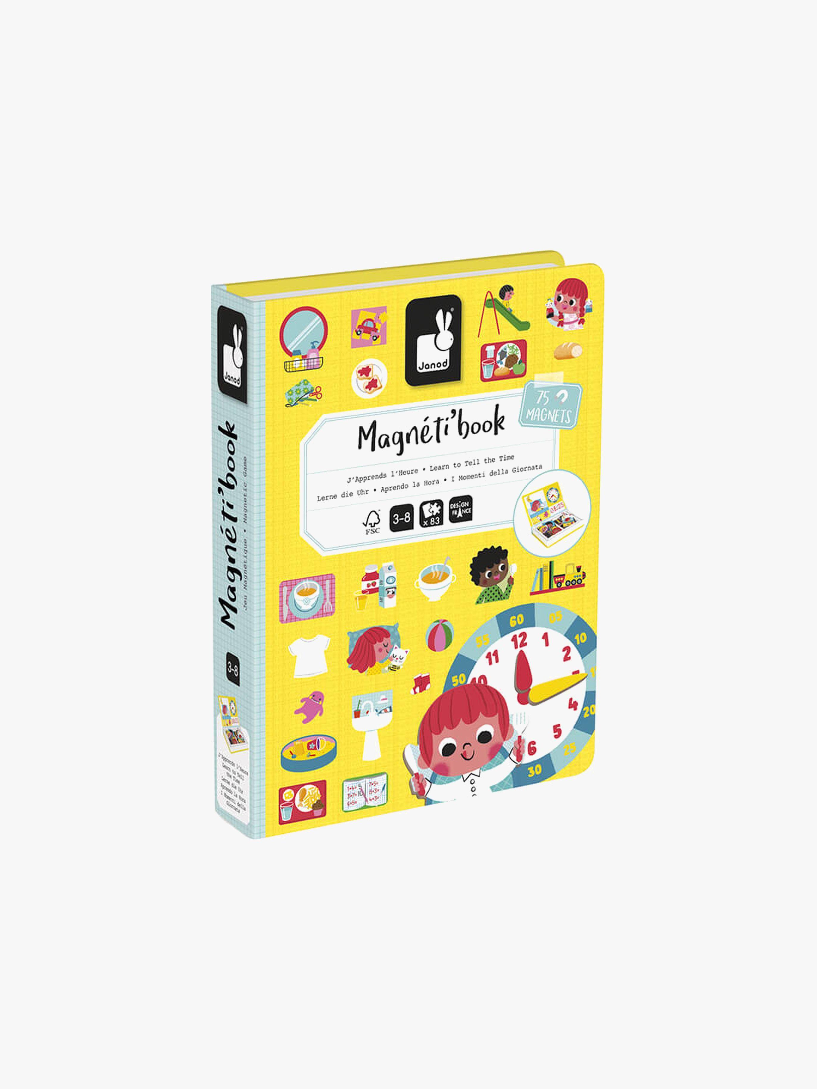 Janod Magneti"'Book Opi Kertomaan Aika Magneettisetti 75 Kpl
