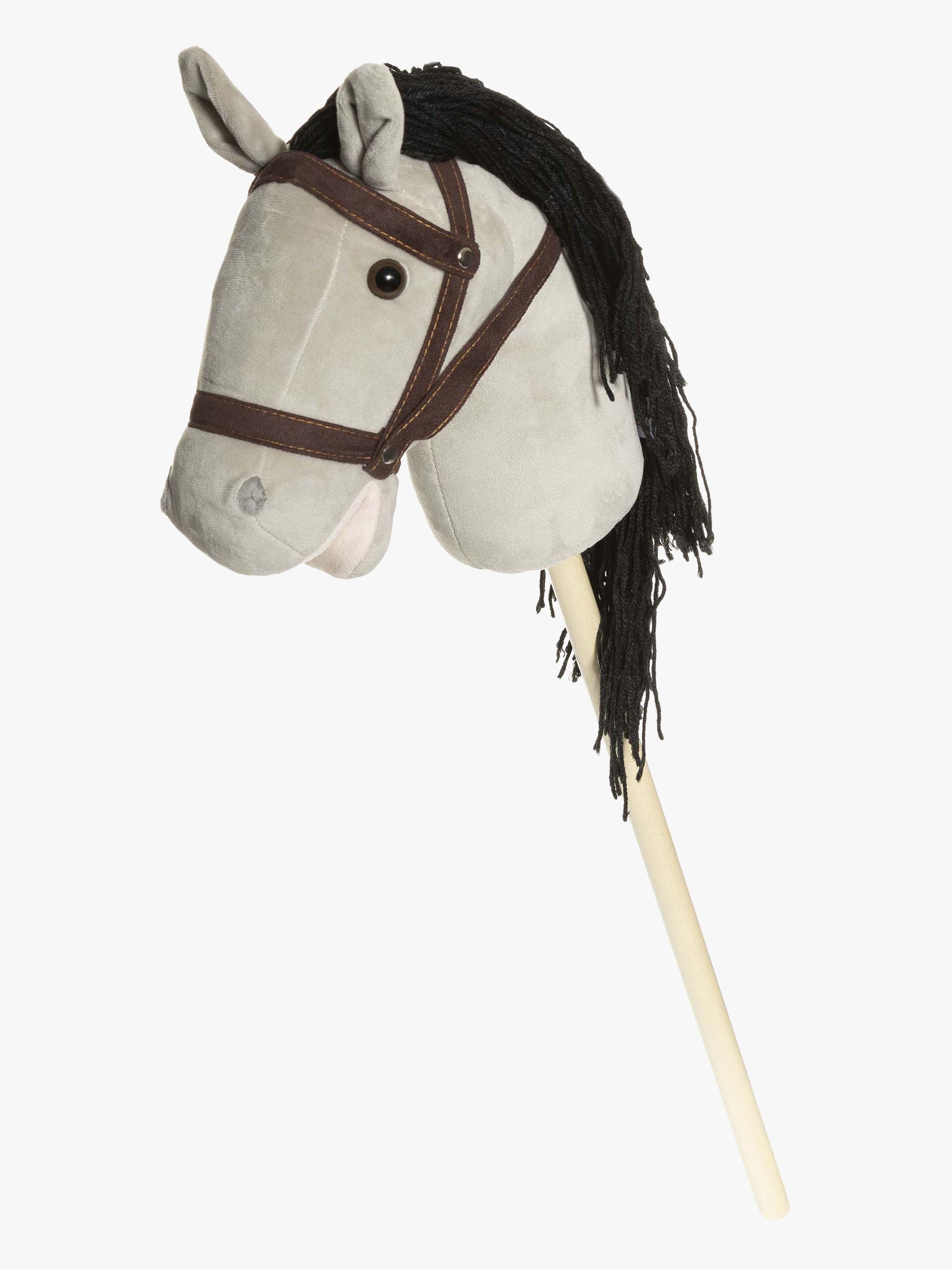 Teddykompaniet Keppihevonen + Suitset 80 Cm, Harmaa