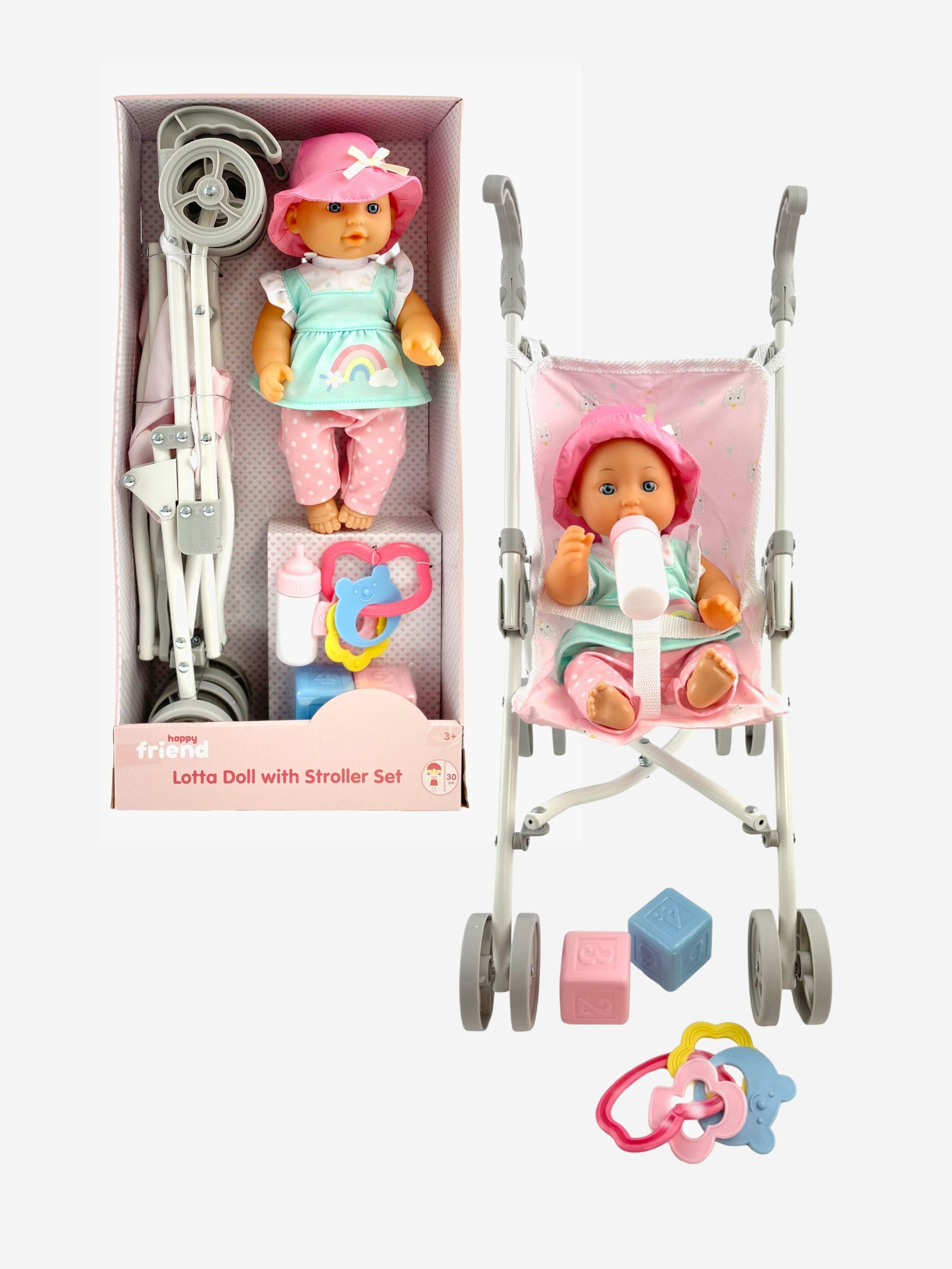Happy Friend Nukke + Vaunu Lotta 30 cm