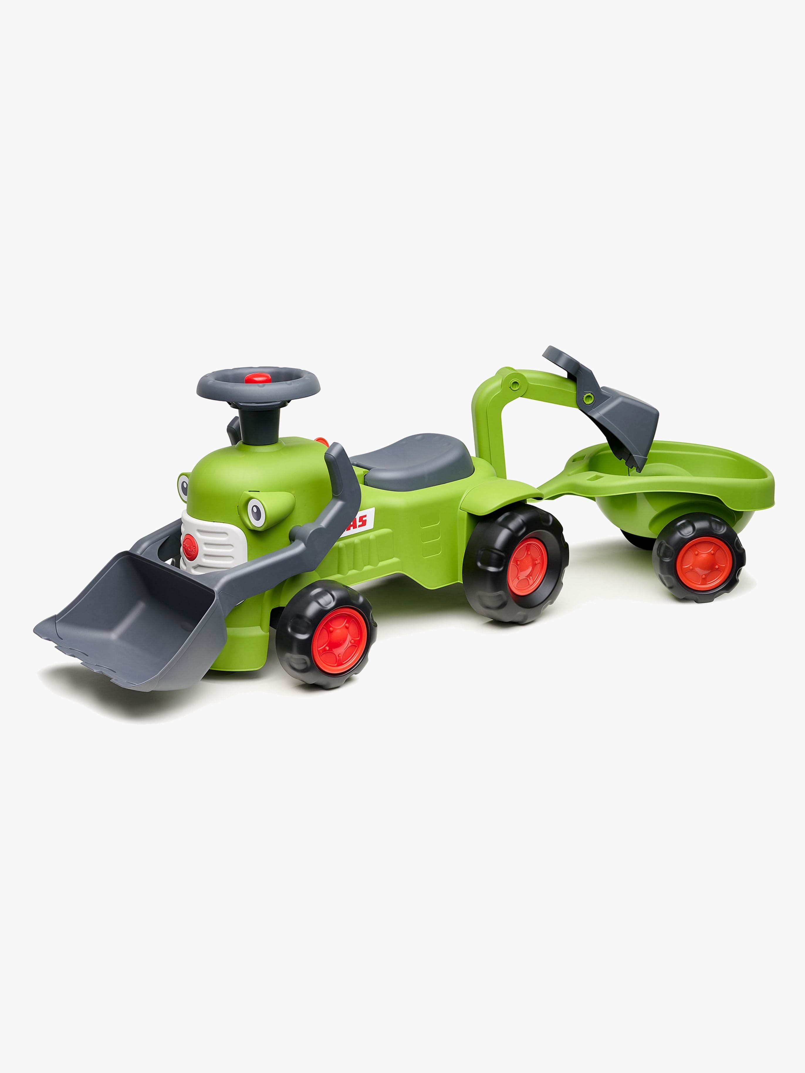 Falk Potkuauto Traktori Claas Vintage + Ämpäri & Perävaunu