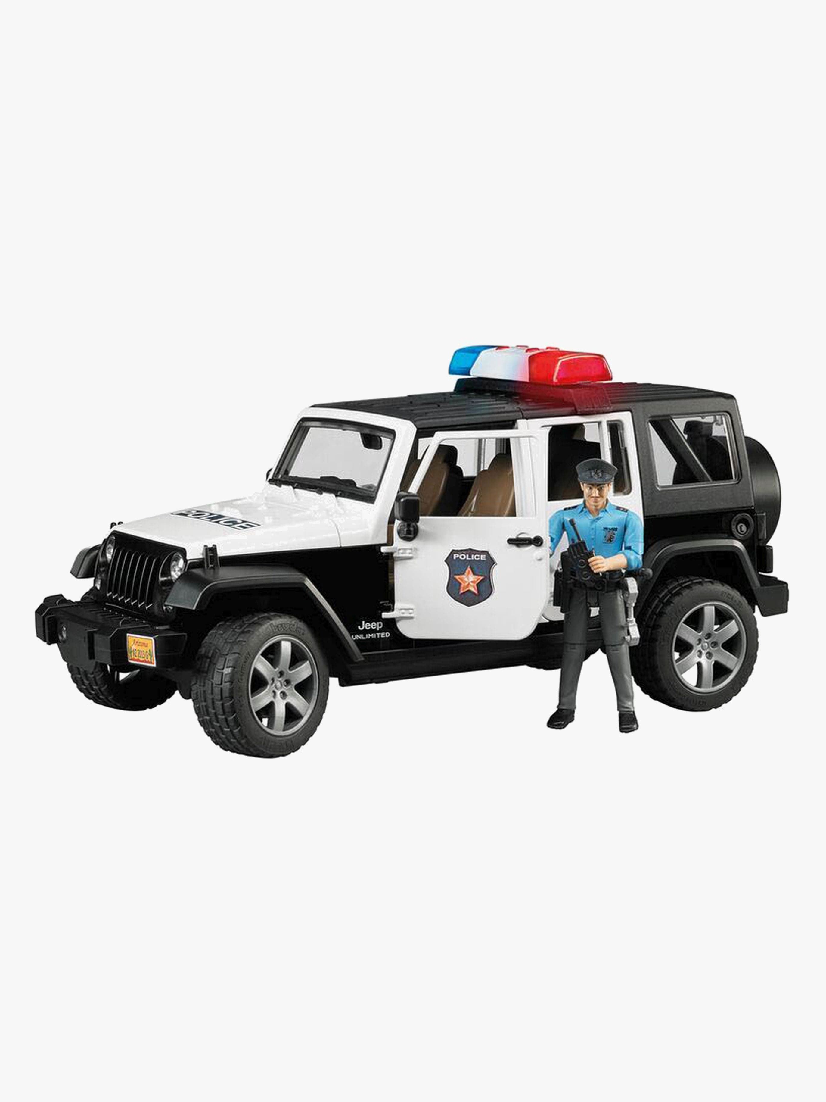 Bruder Jeep Wrangler Poliisiauto + Figuuri