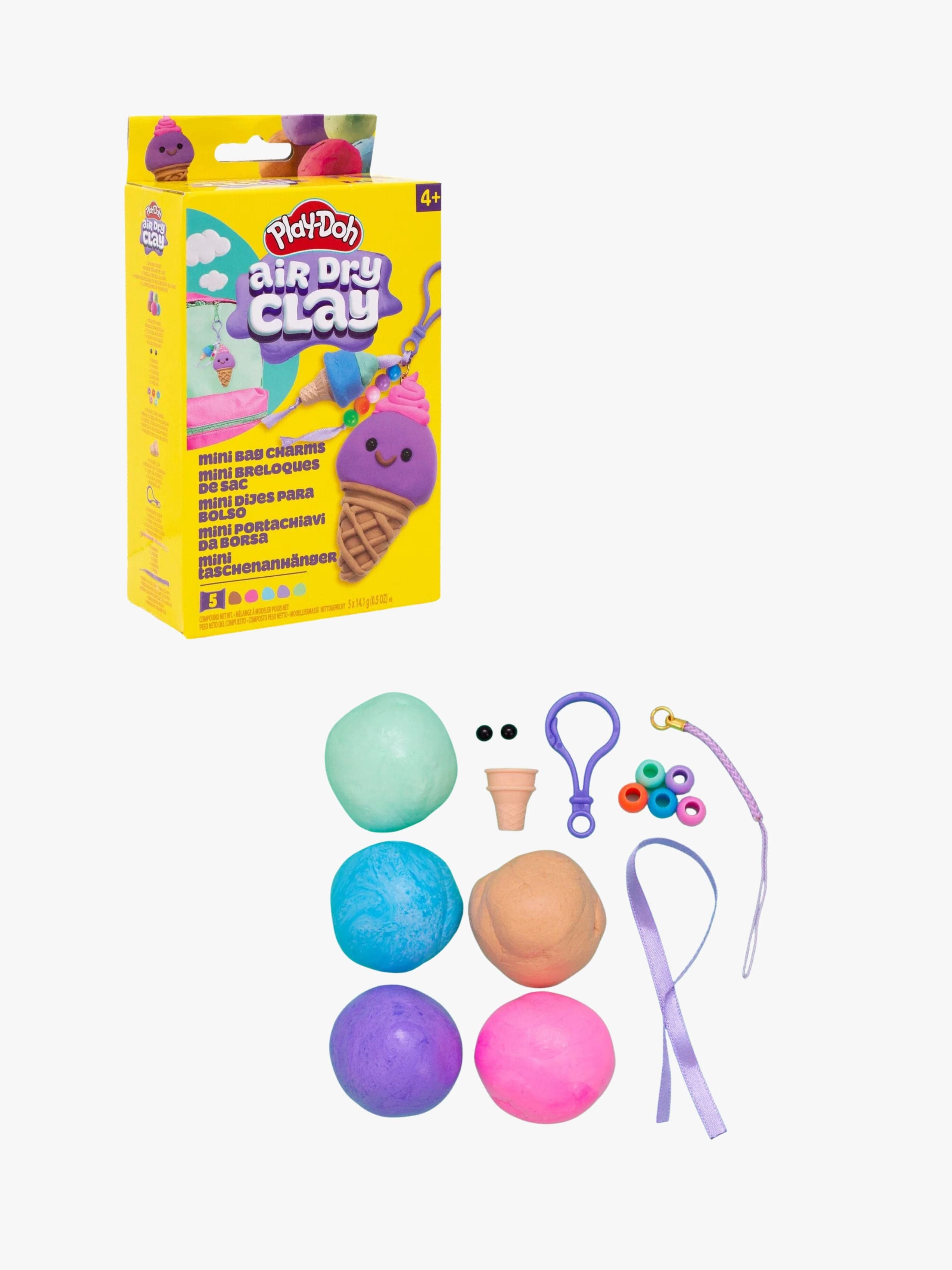 Play-Doh Air Dry Clay Askartelusetti Riipukset Jäätelö