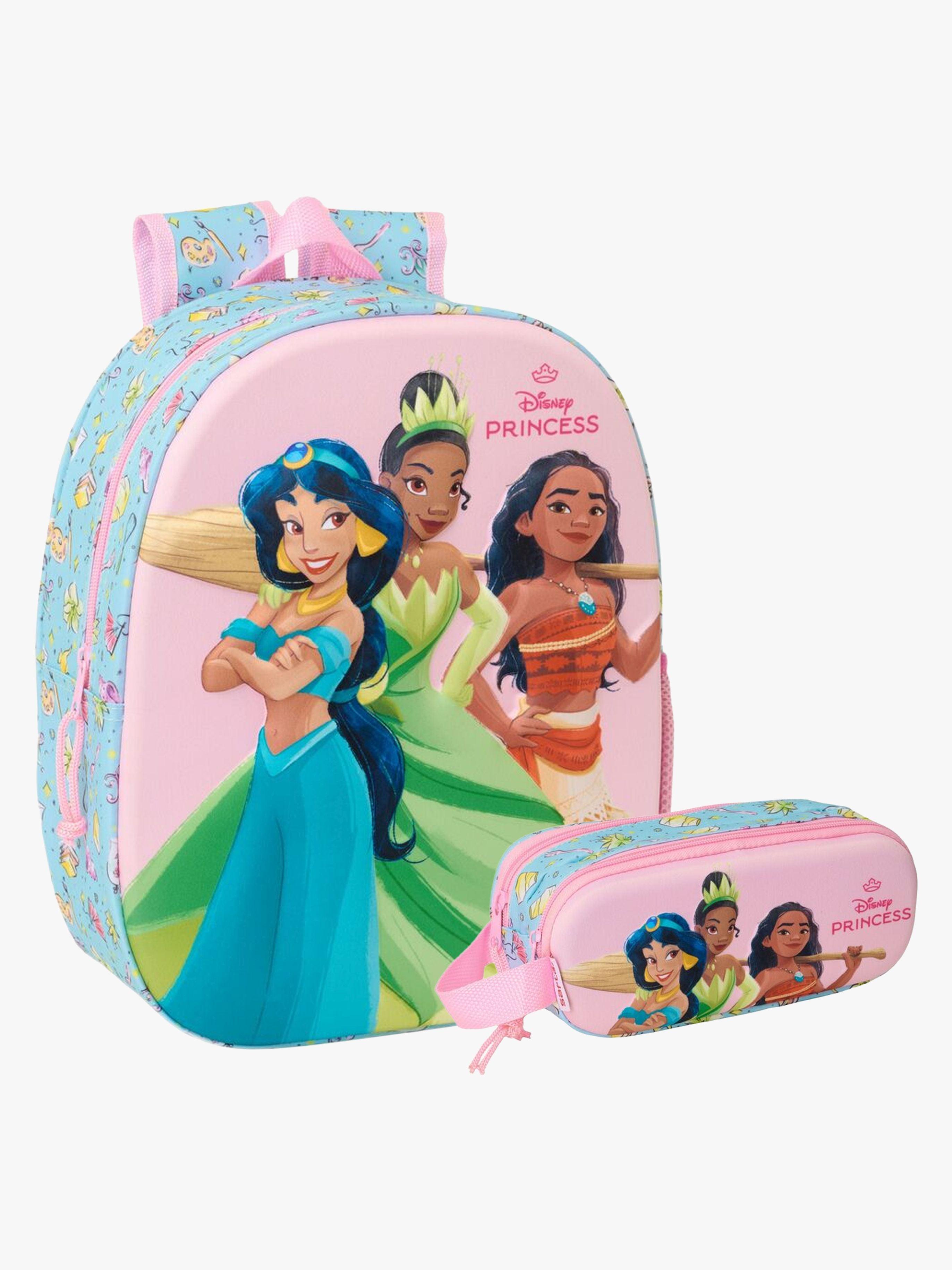 Disney Prinsessat 3D Reppu 8,5L & Penaali, Sininen/Vaaleanpunainen