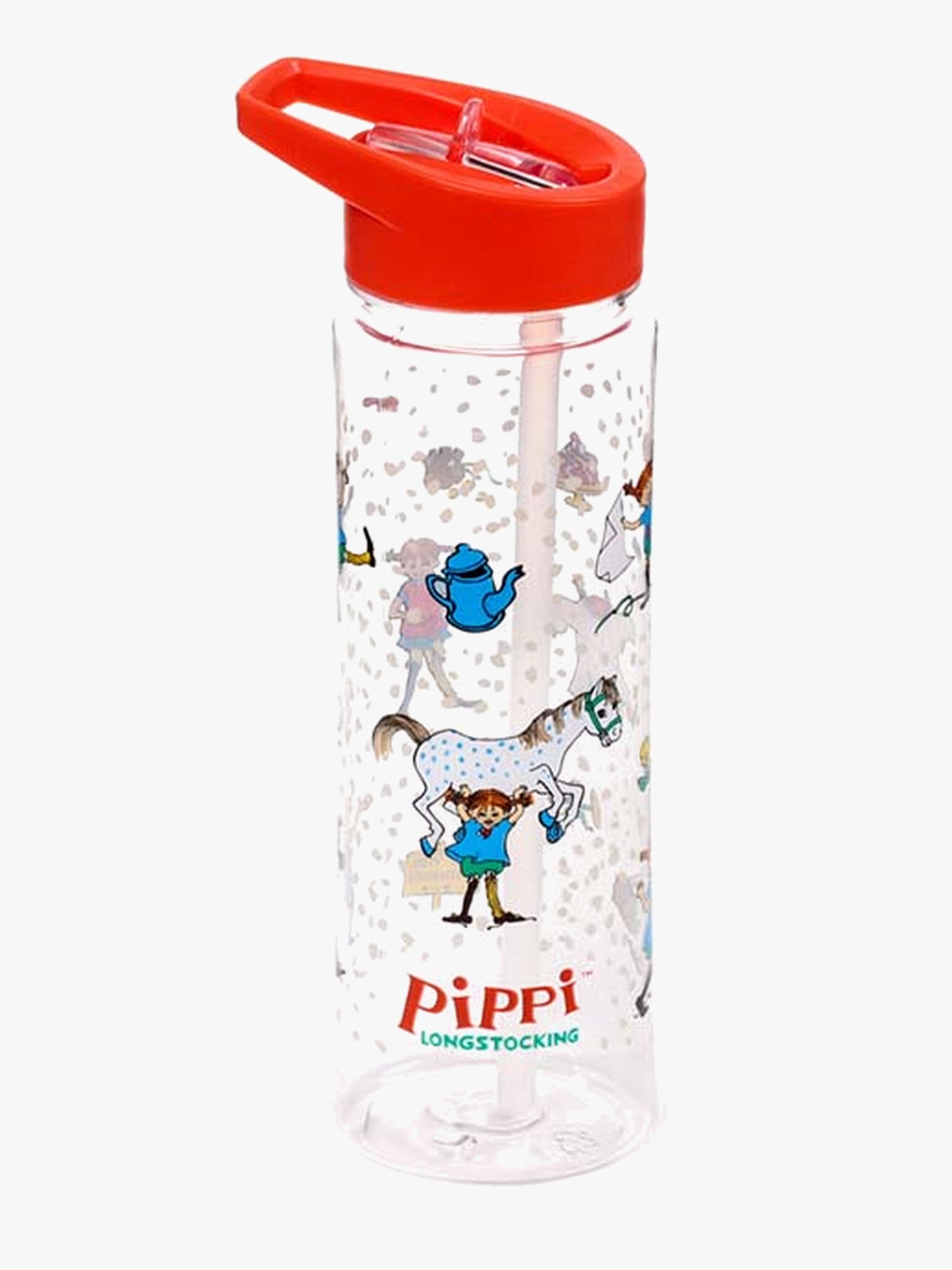 Peppi Pitkätossu Särkymätön Vesipullo 550 ml, Punainen/Läpinäkyvä