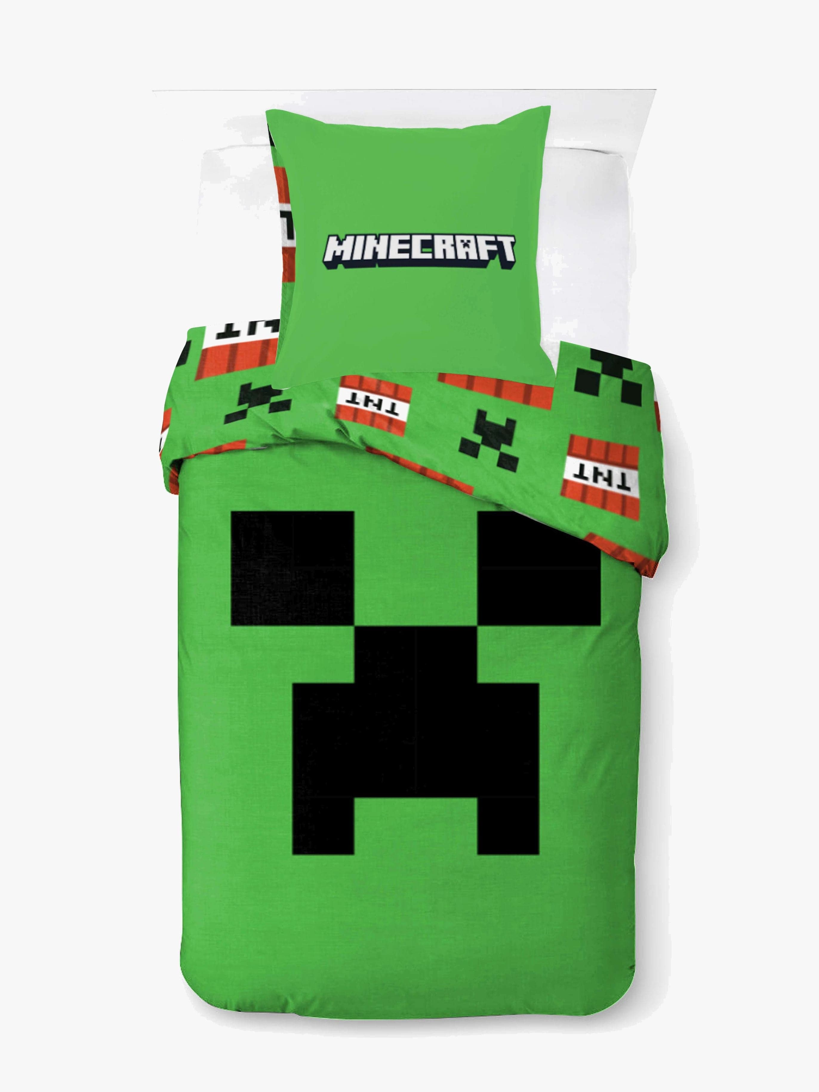 BrandMac Pussilakanasetti Minecraft Creeper Cove 150x210, Vihreä