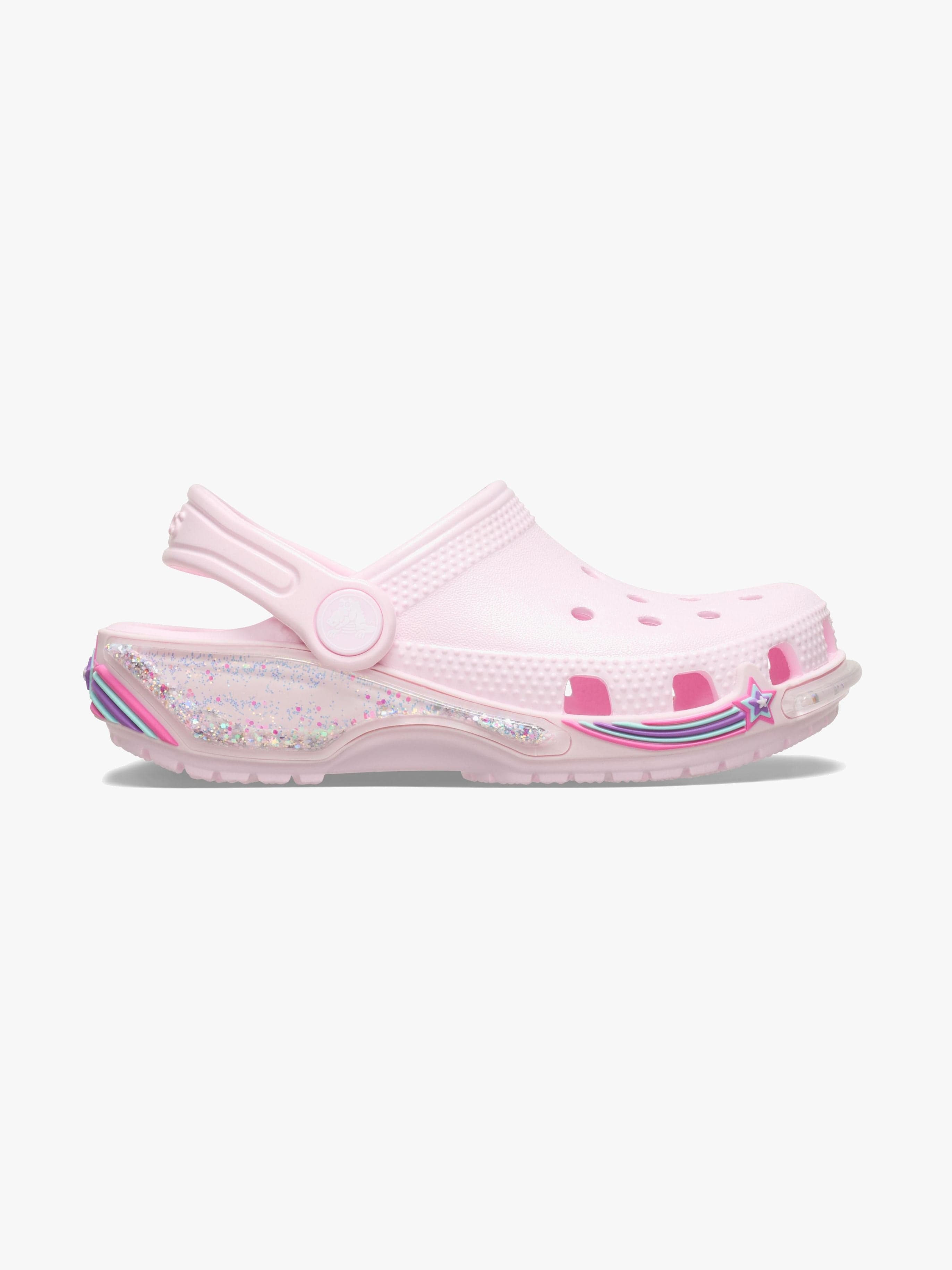Crocs Classic Star Sparkle Pistokkaat, Pink Milk, 34-35