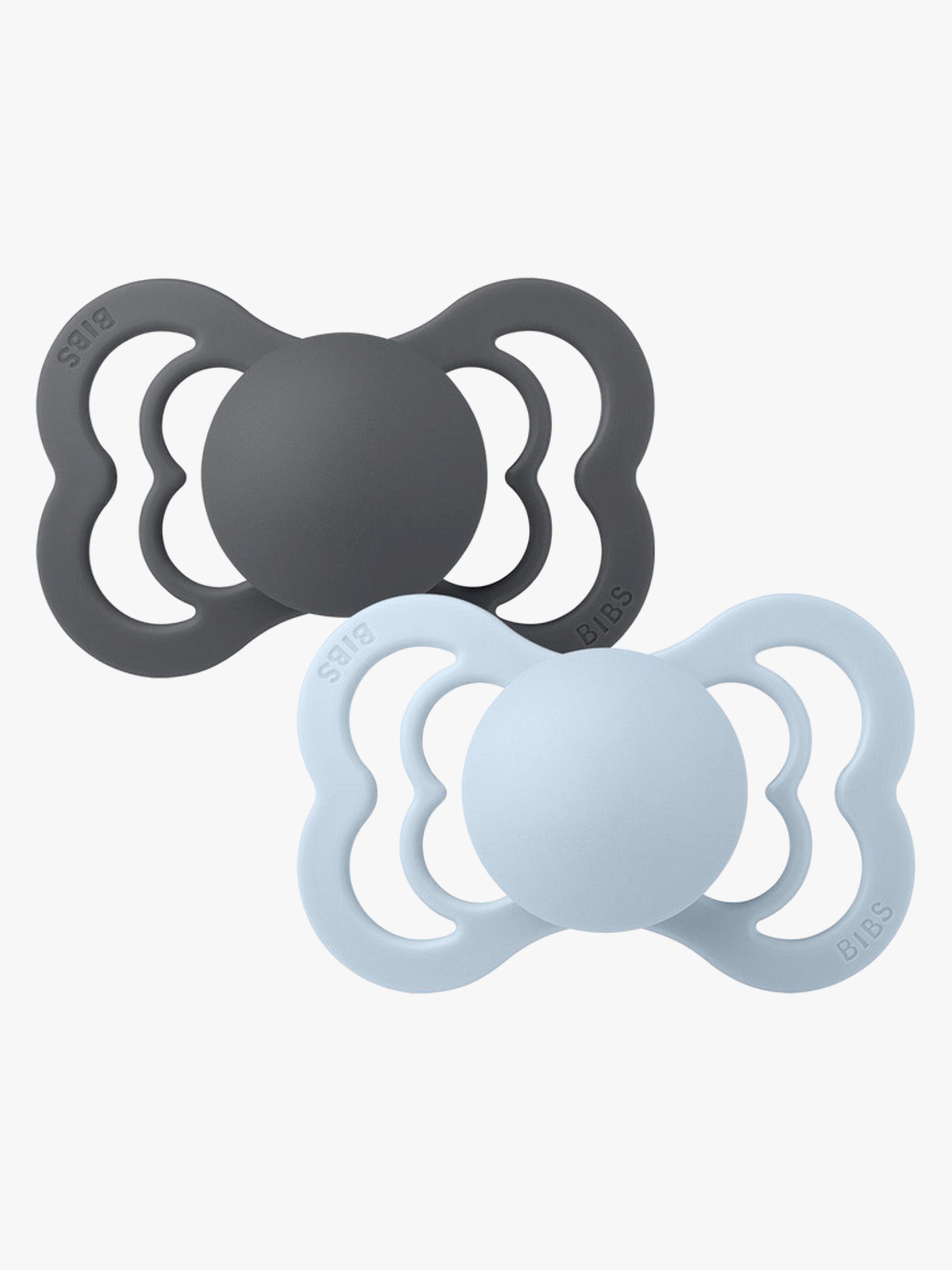 BIBS Supreme Tutit 2-pack Silikoni Koko 1, Iron/Baby Blue