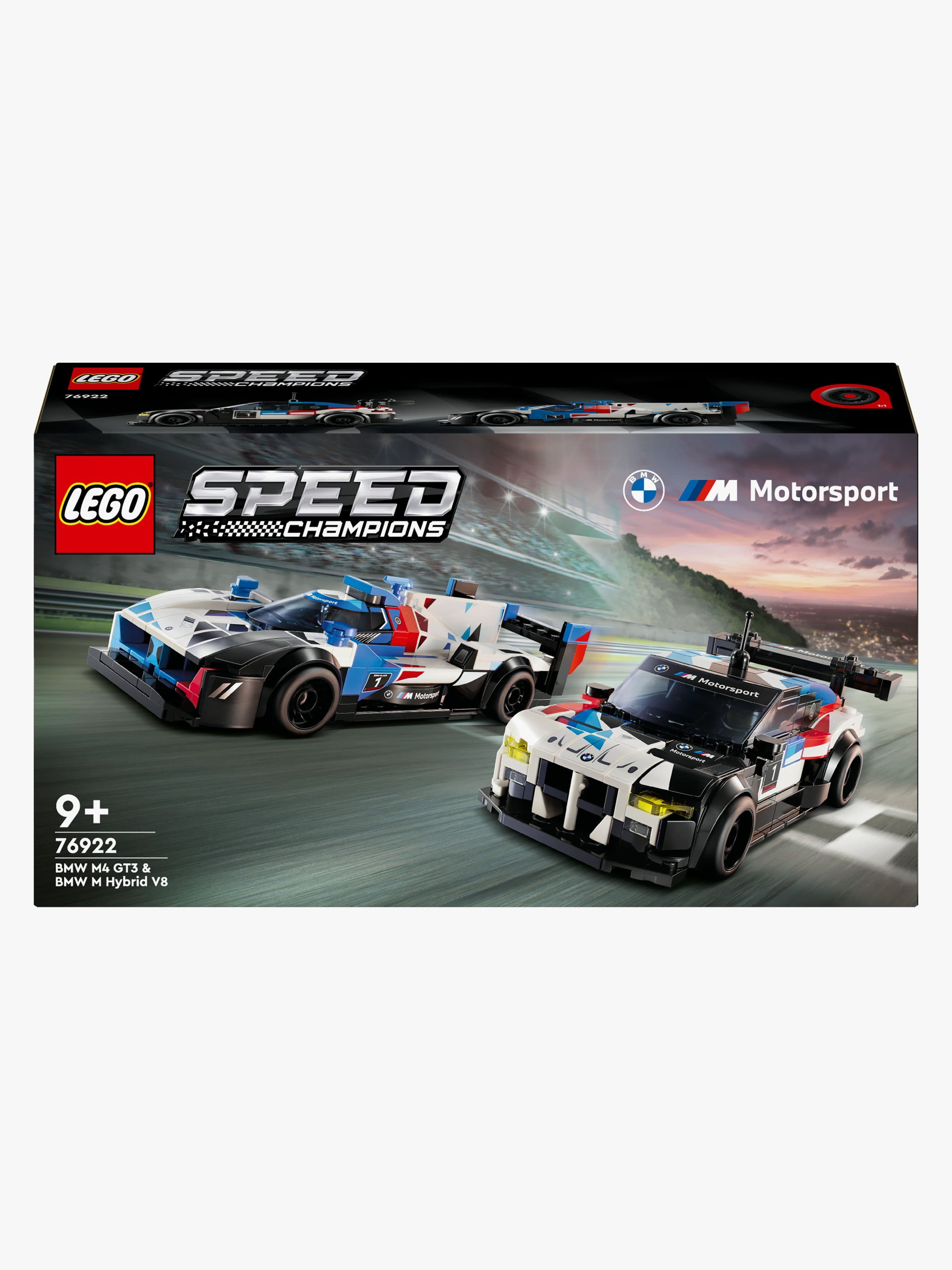 LEGO Speed Champions 76922 BMW M4 GT3‑ ja BMW M Hybrid V8 ‑kilpa-autot