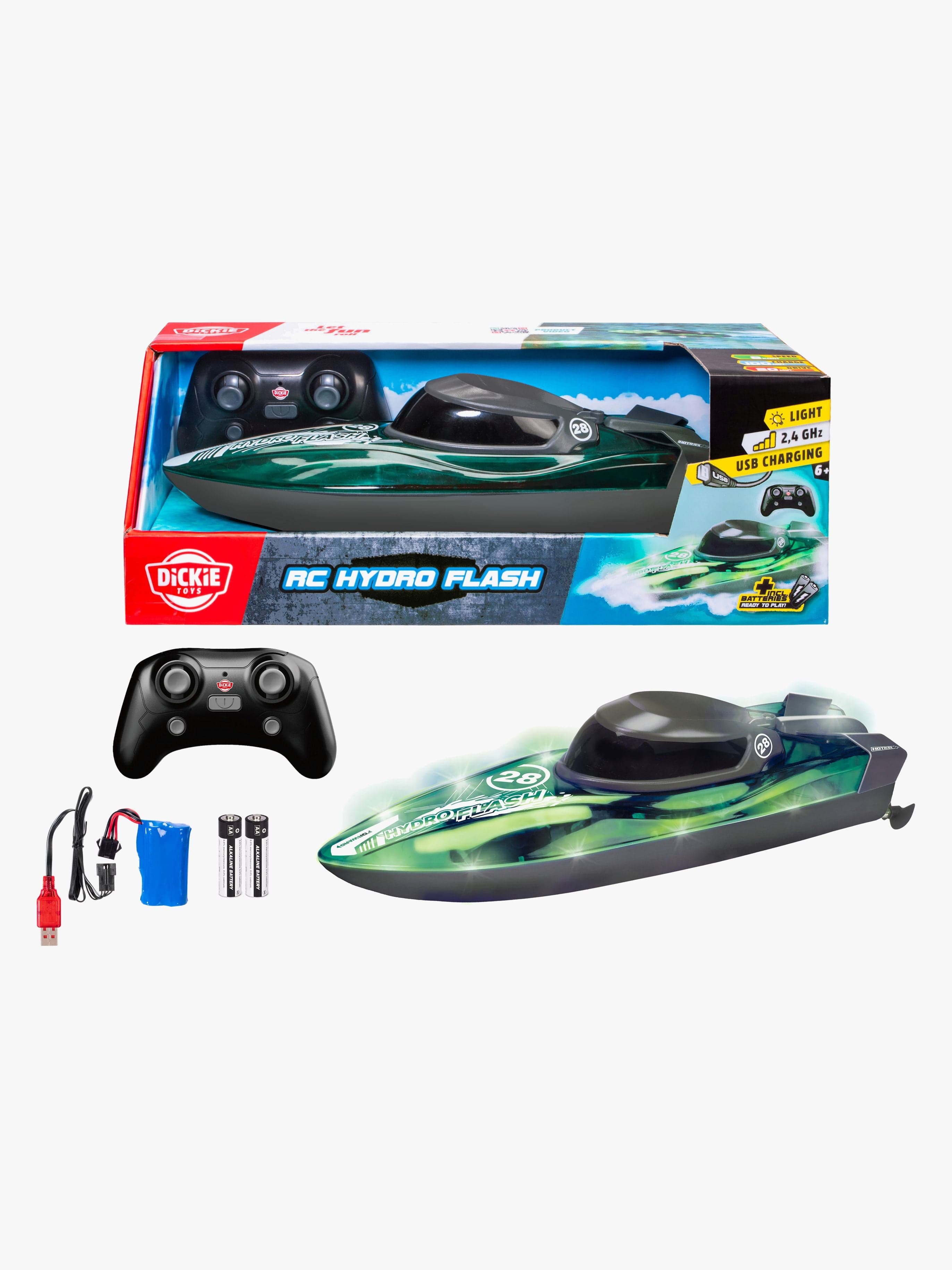 Dickie Toys Kauko-ohjattava 31 cm Moottorivene Hydro Flash