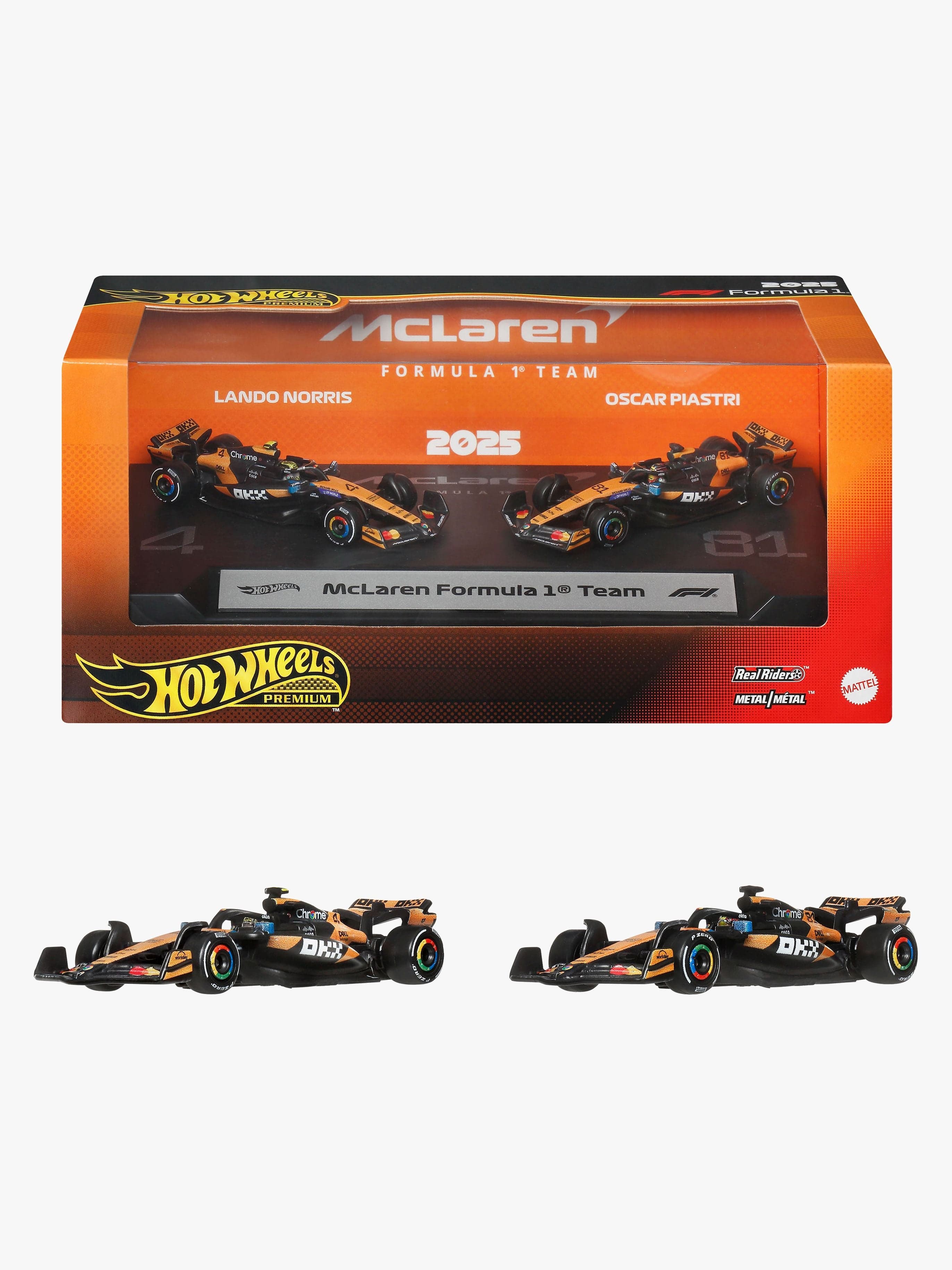 Hot Wheels Kilpa-auto Premium F1 Mclaren Norris & Piastri 1:64