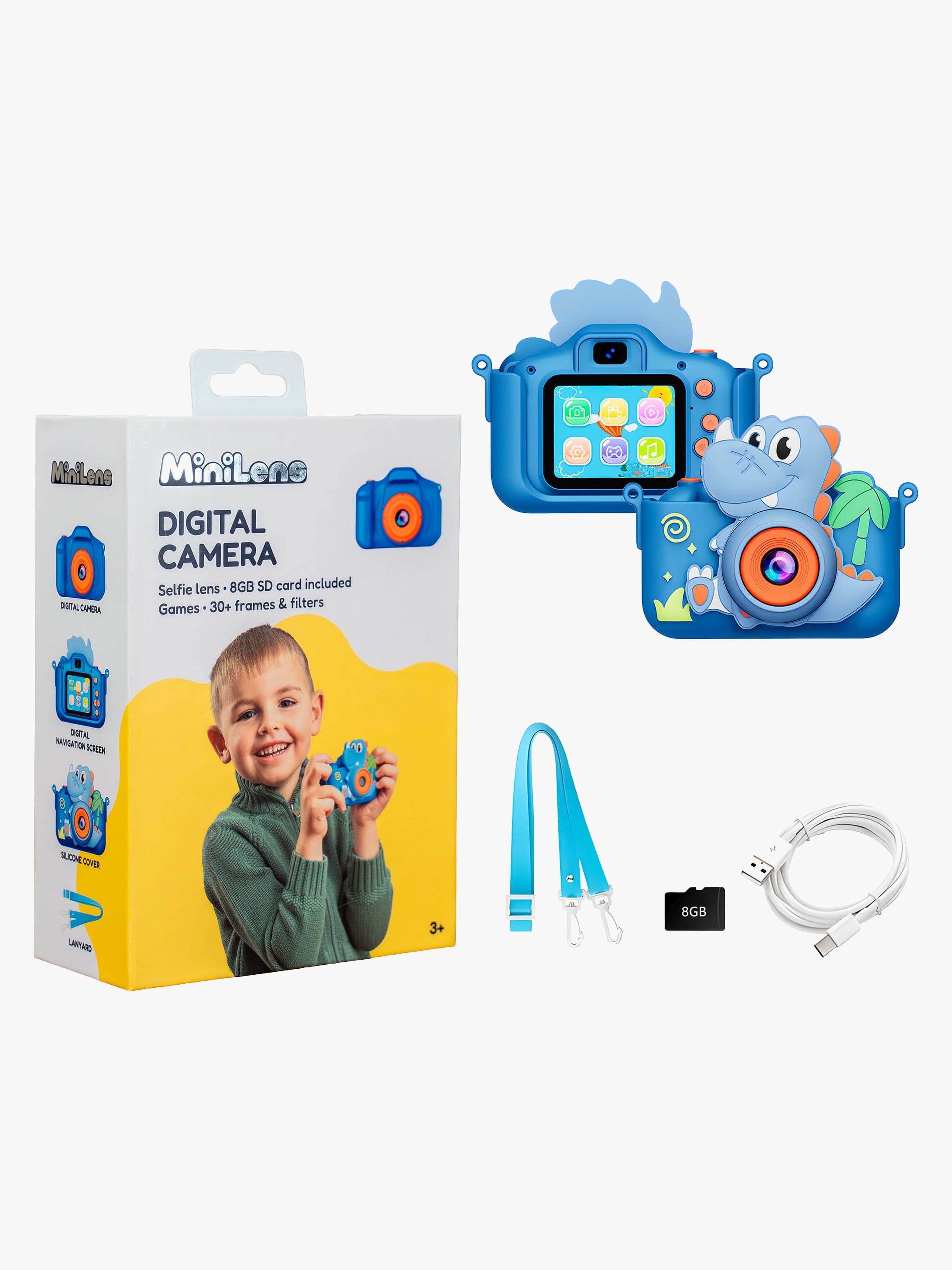 MiniLens Digikamera Dinosaurus, Sininen