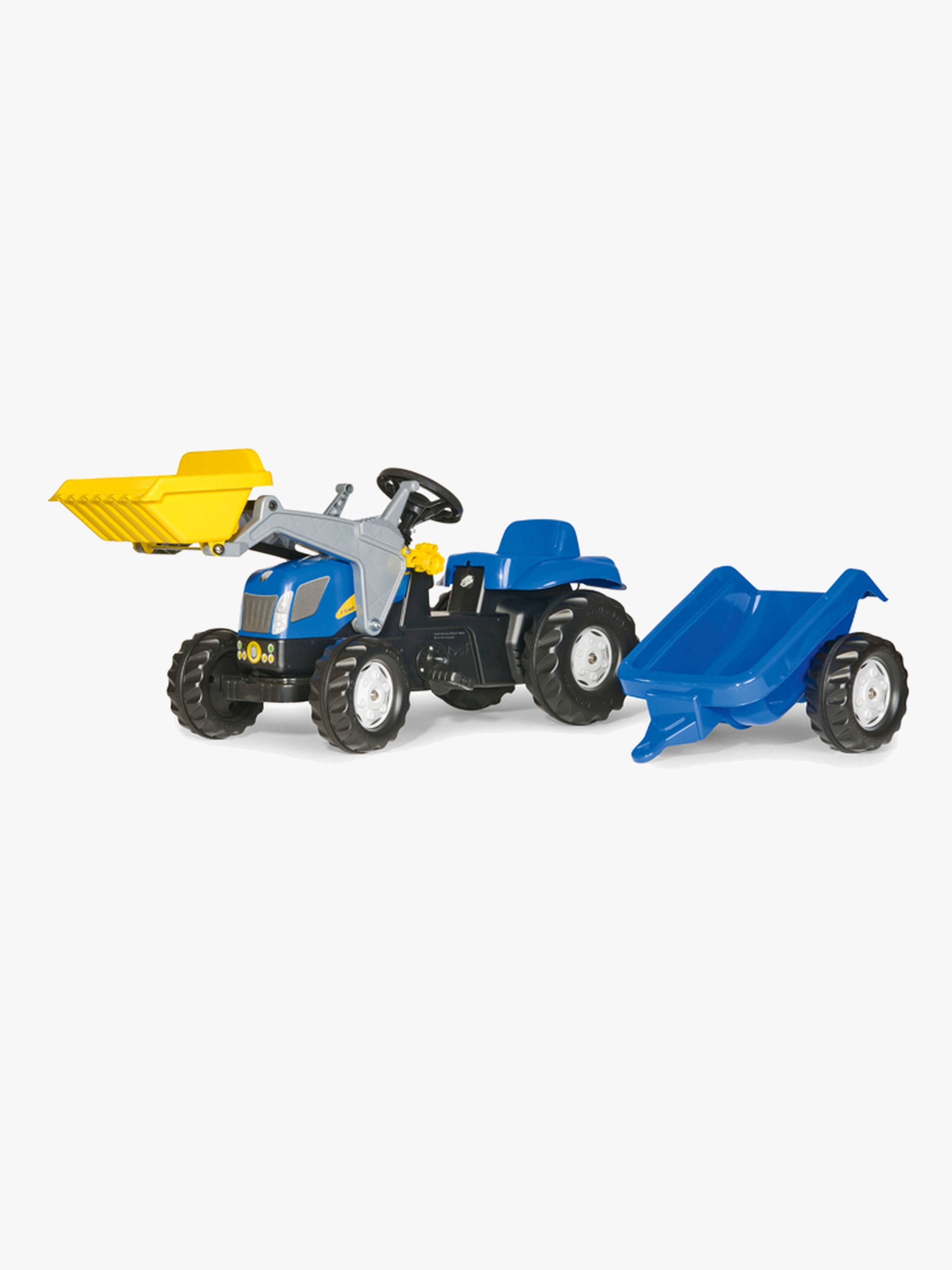Rolly Toys Traktori Kauhalla ja Kid NH Perävaunulla, Sininen