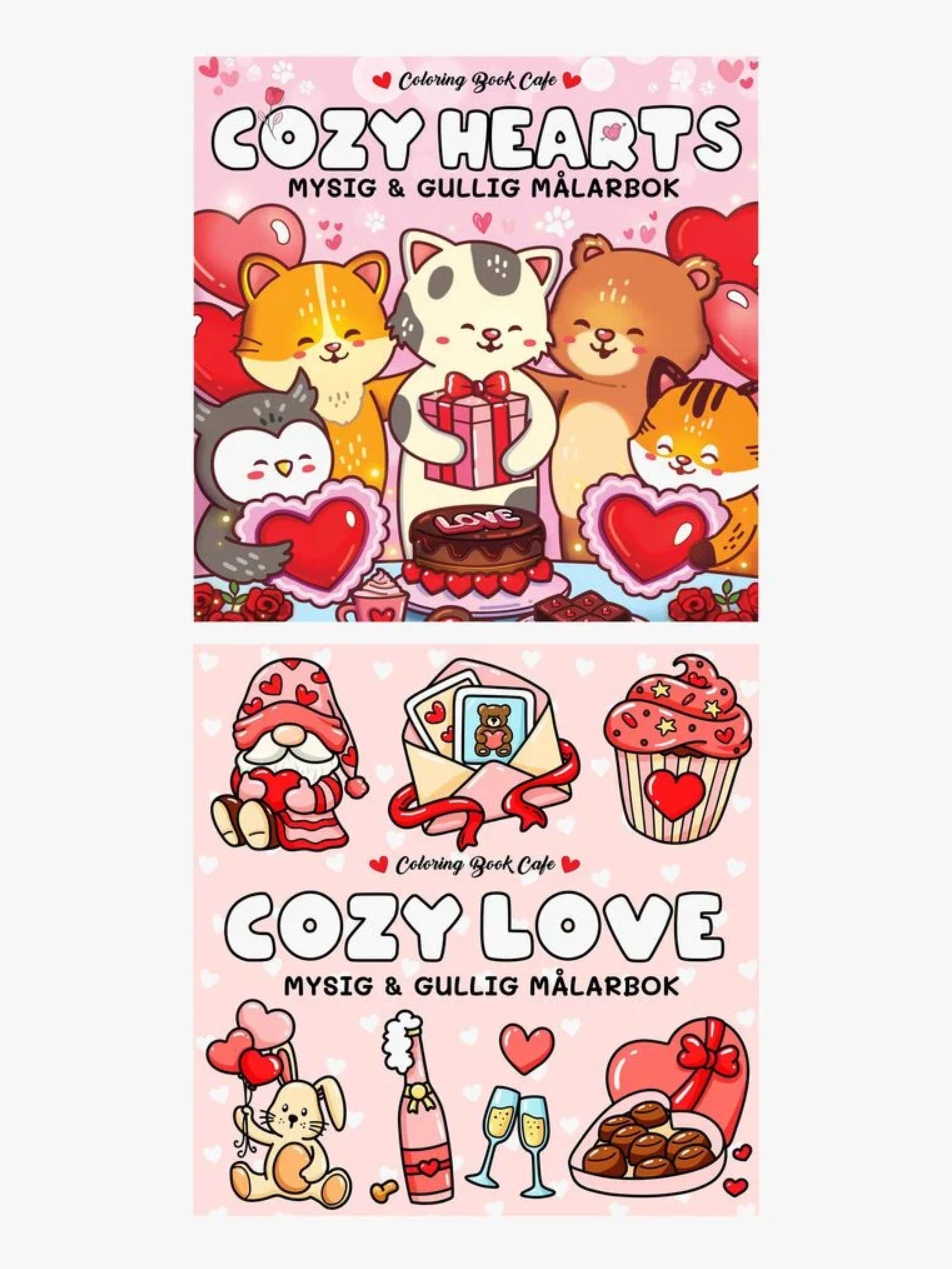 Cozy Värityskirjasetti Hearts_1