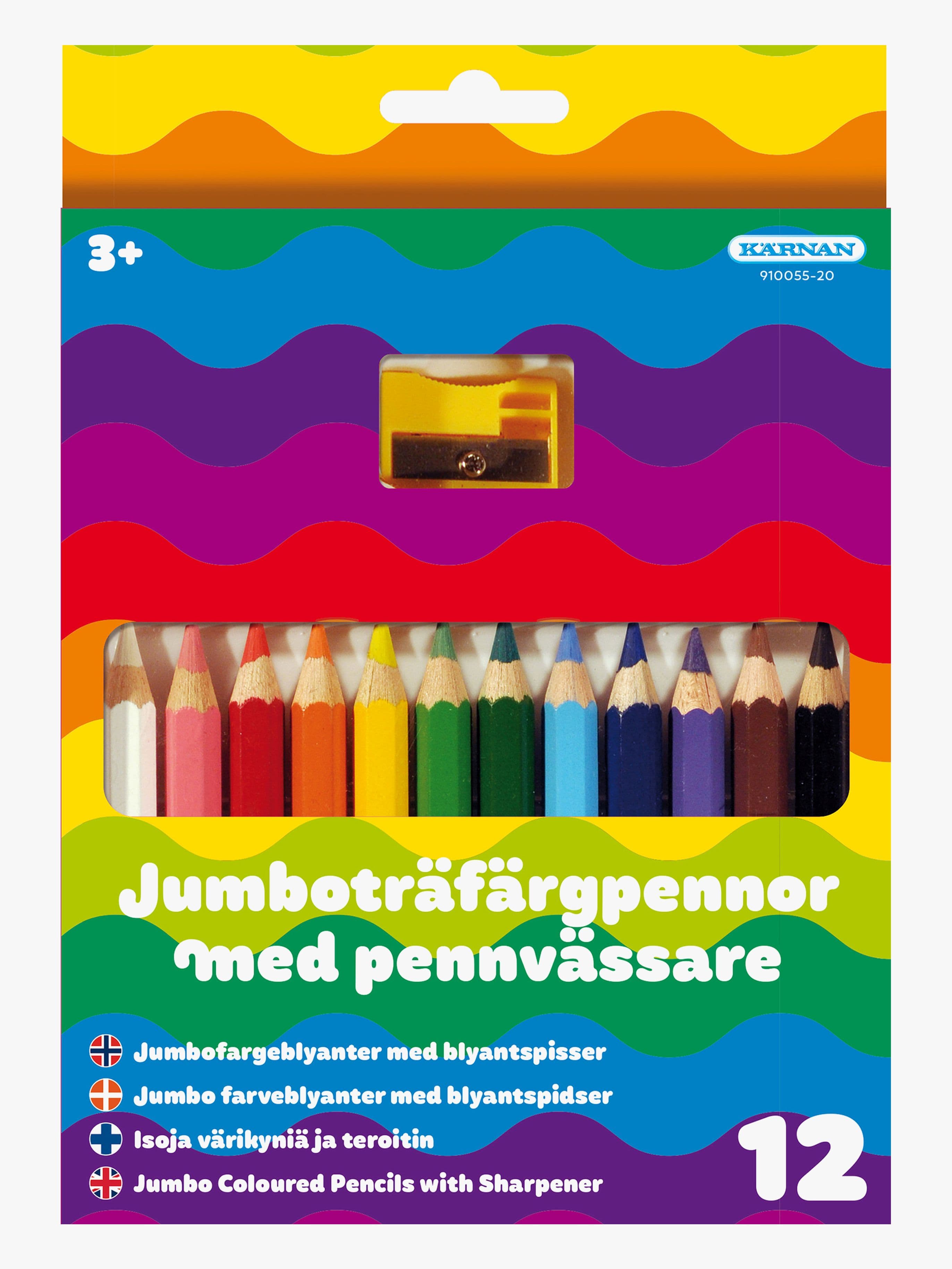 Kärnan Puuvärikynät 12 kpl Puoli-Jumbo