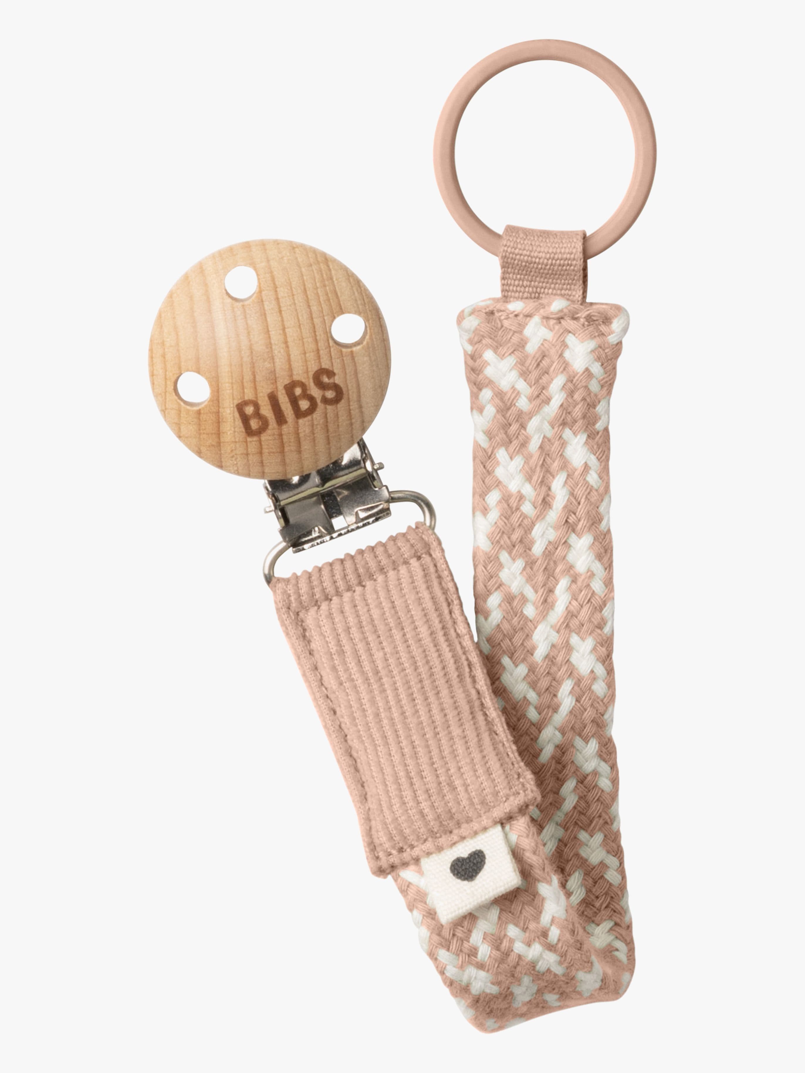 BIBS Pacifier Braid Tuttinauha, Blush/Ivory