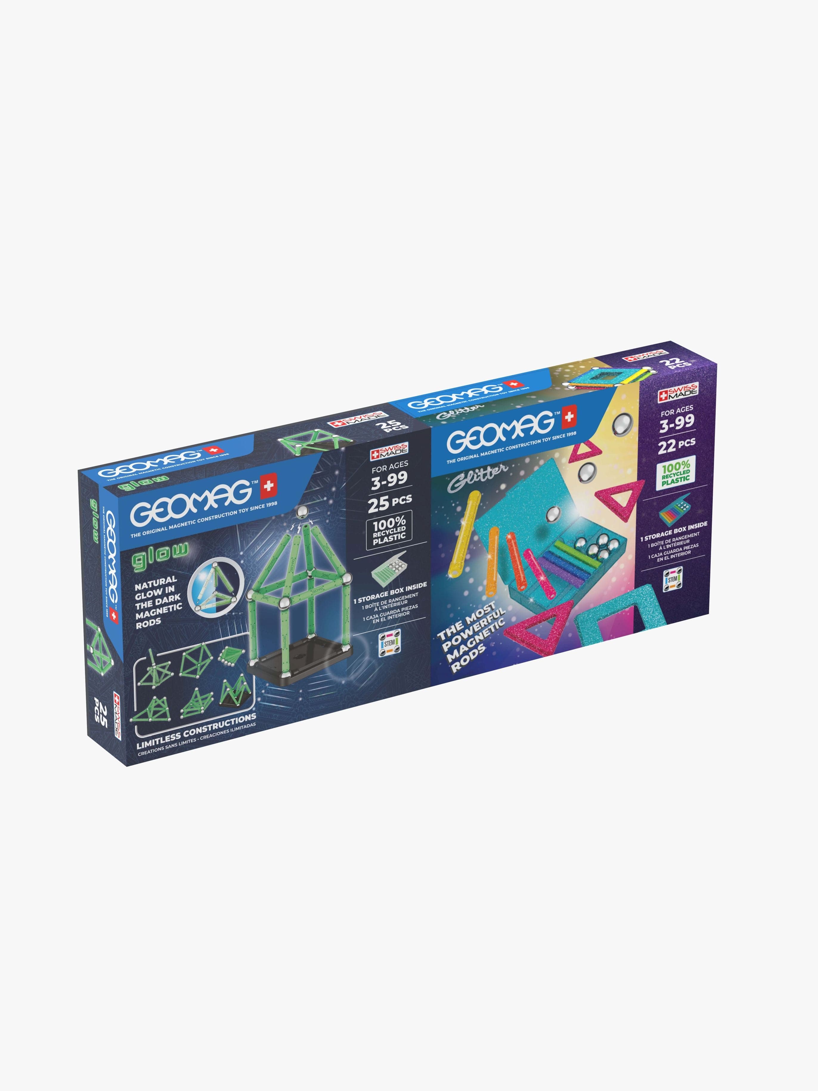 Geomag Glow & Glitter Panels Rakennussarja 2-pack 47
