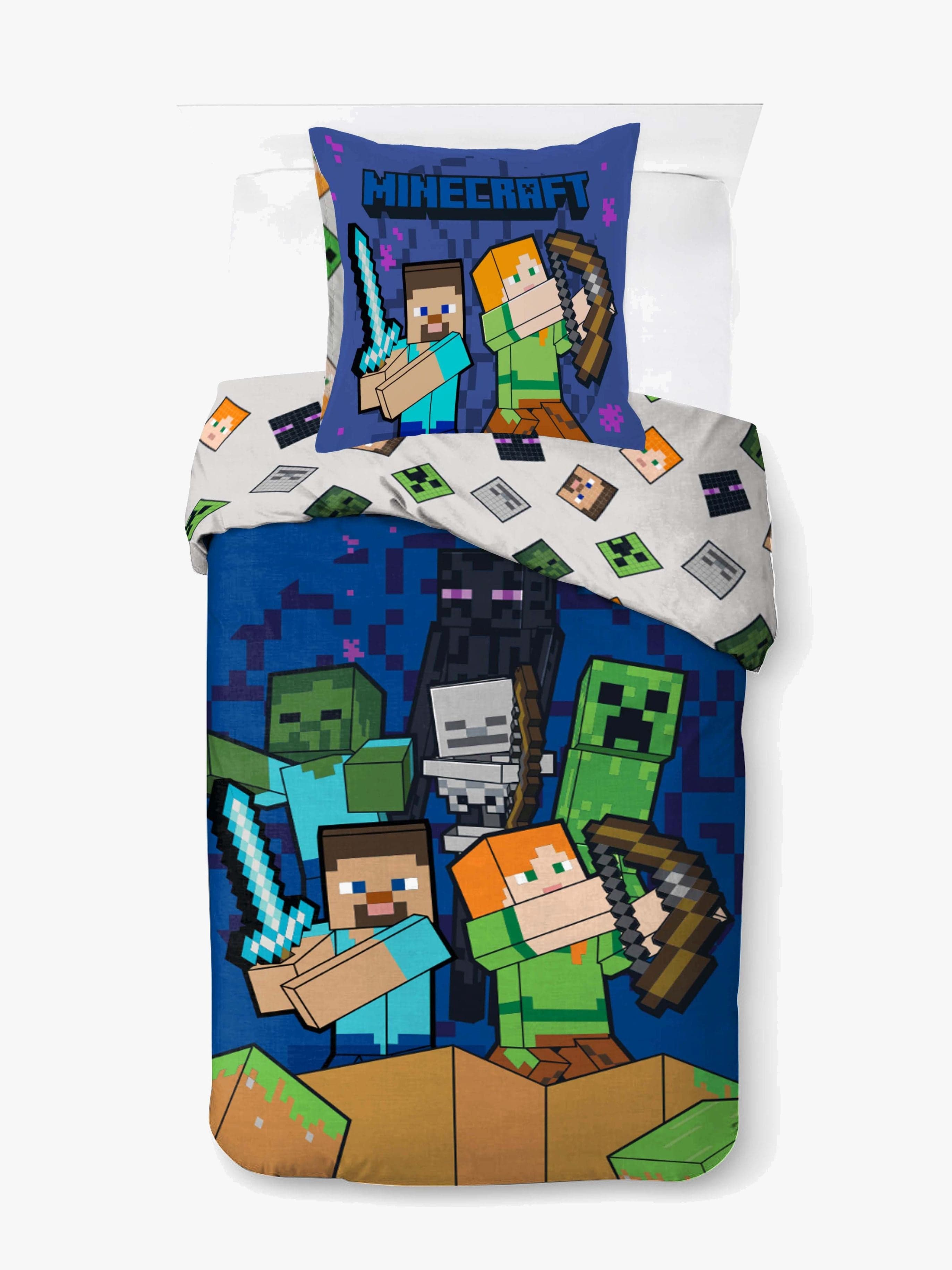 BrandMac Minecraft Echoes Of Hardcare Pussilakanasetti 150x210, Tummansininen