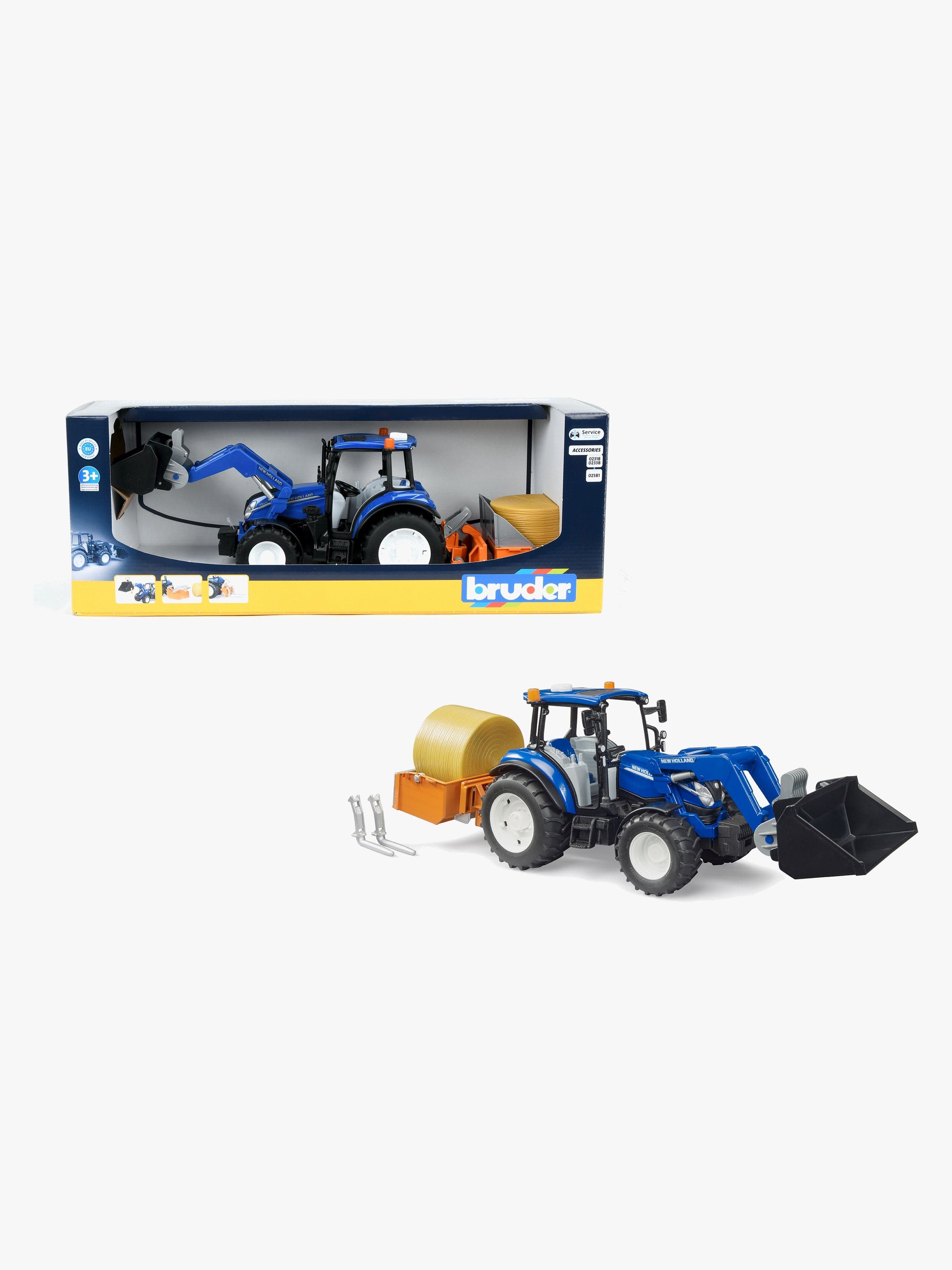 Bruder New Holland Traktori T5 120 + Kauhakuormaaja