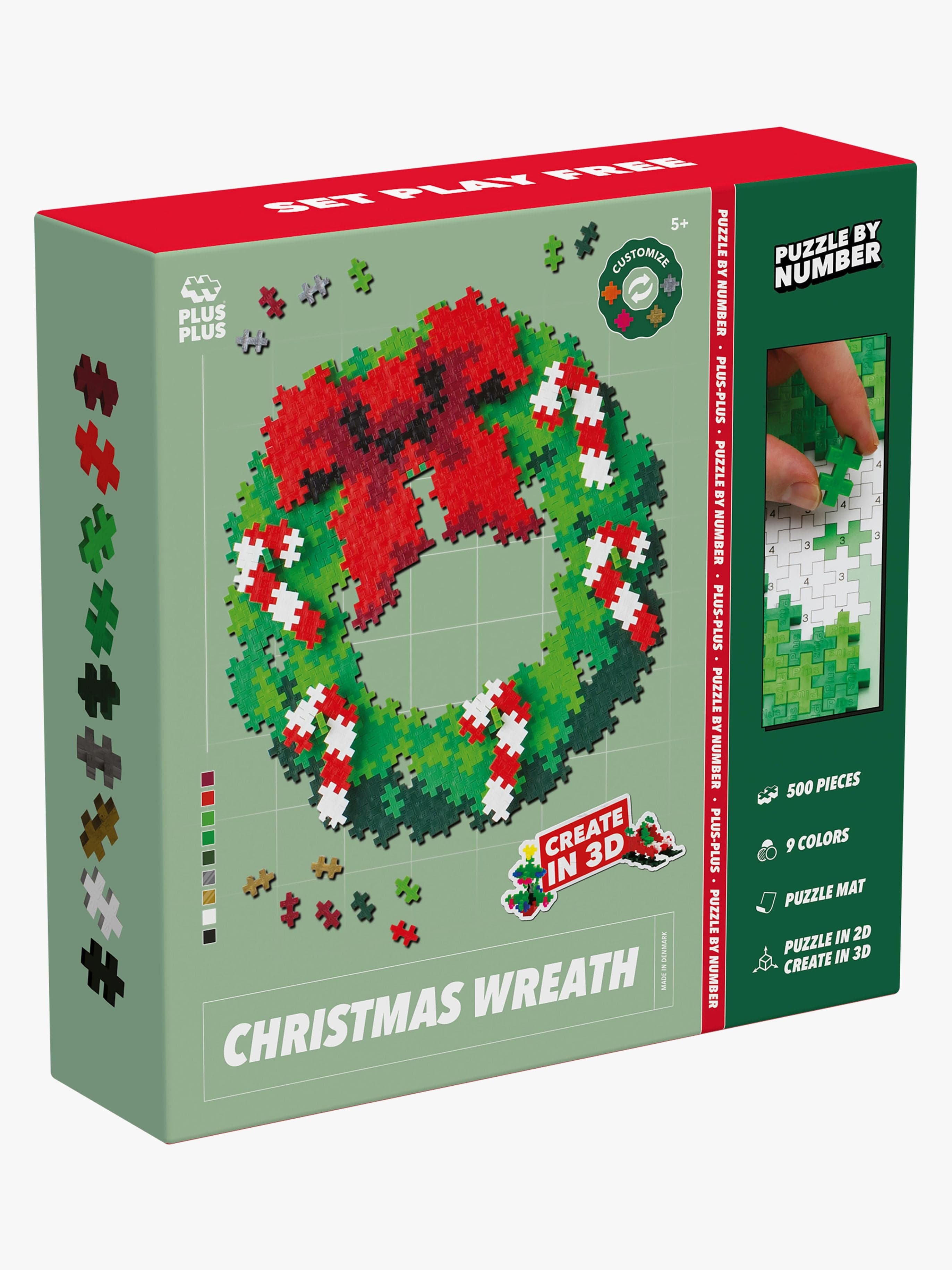 Plus Plus Puzzle By Number Joulukranssi 500 Osaa