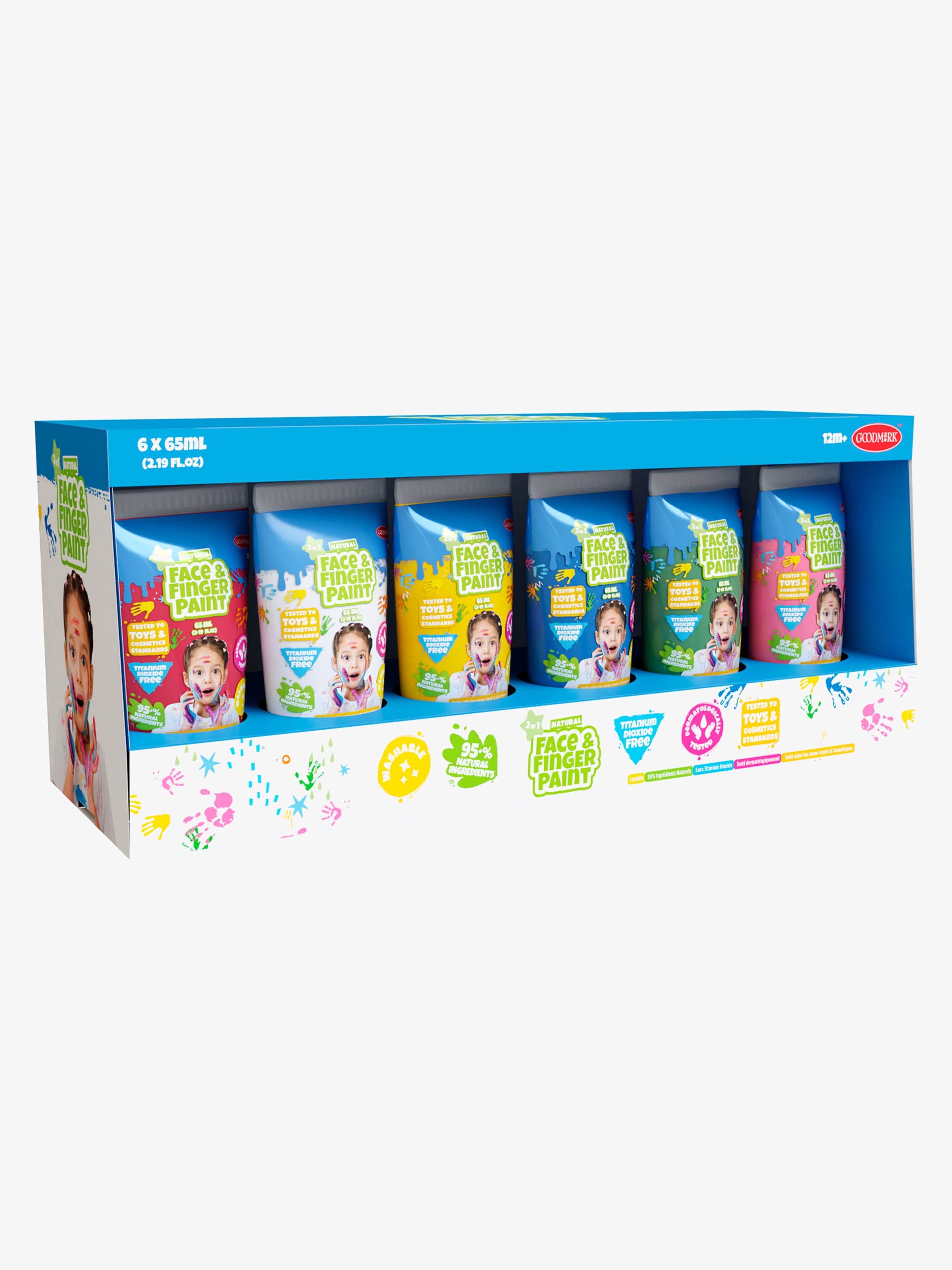 Natural Face & Finger Paint Kasvo- Ja Sormimaalaus 65ml 6-pack