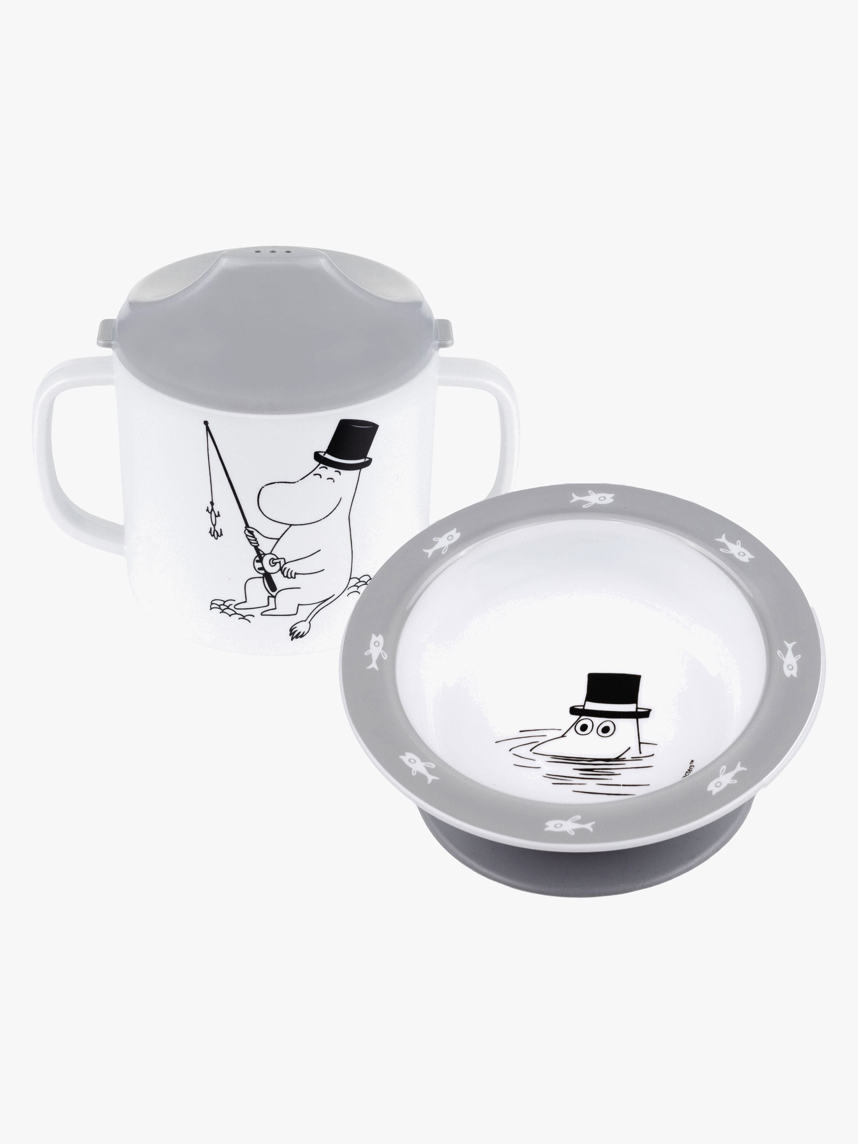 Muumi Vesi & Kylpy Ruokailusetti 2 Osa, Harmaa