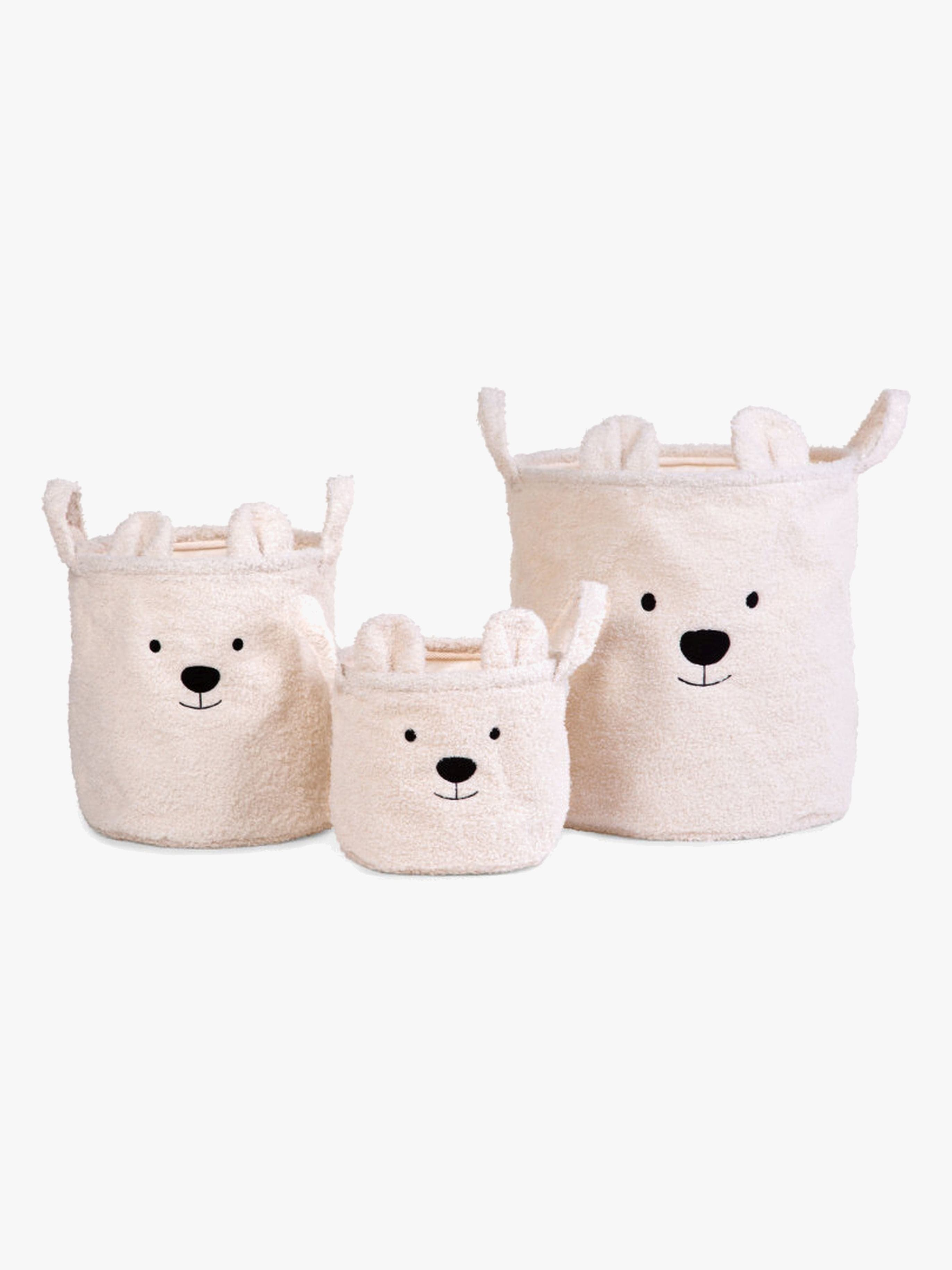 Childhome Säilytyskorit Teddy 3-pack, Luonnonvalkoinen