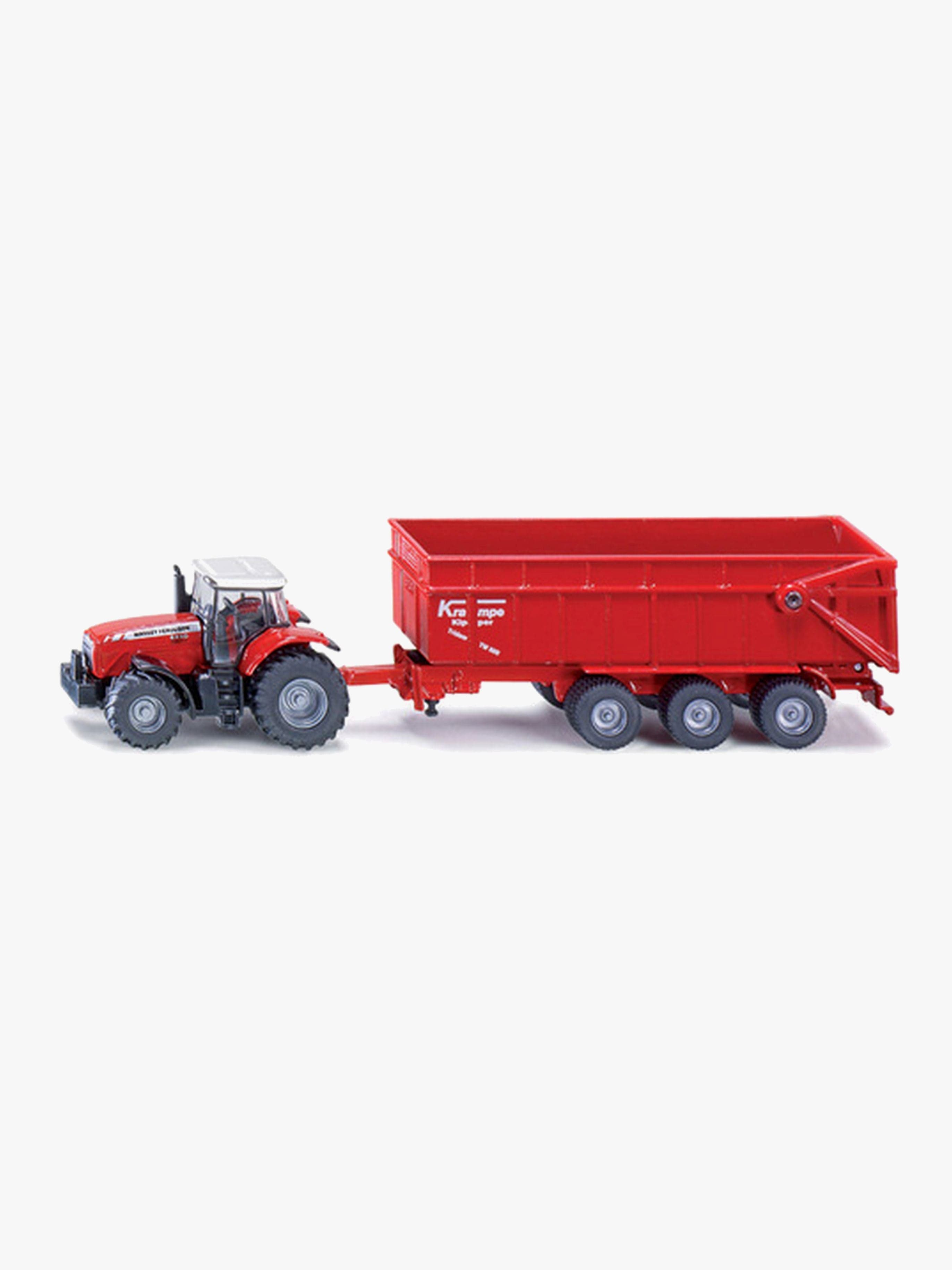 SIKU Massey Ferguson Traktori + 3-akselinen Peräkärry 1:87
