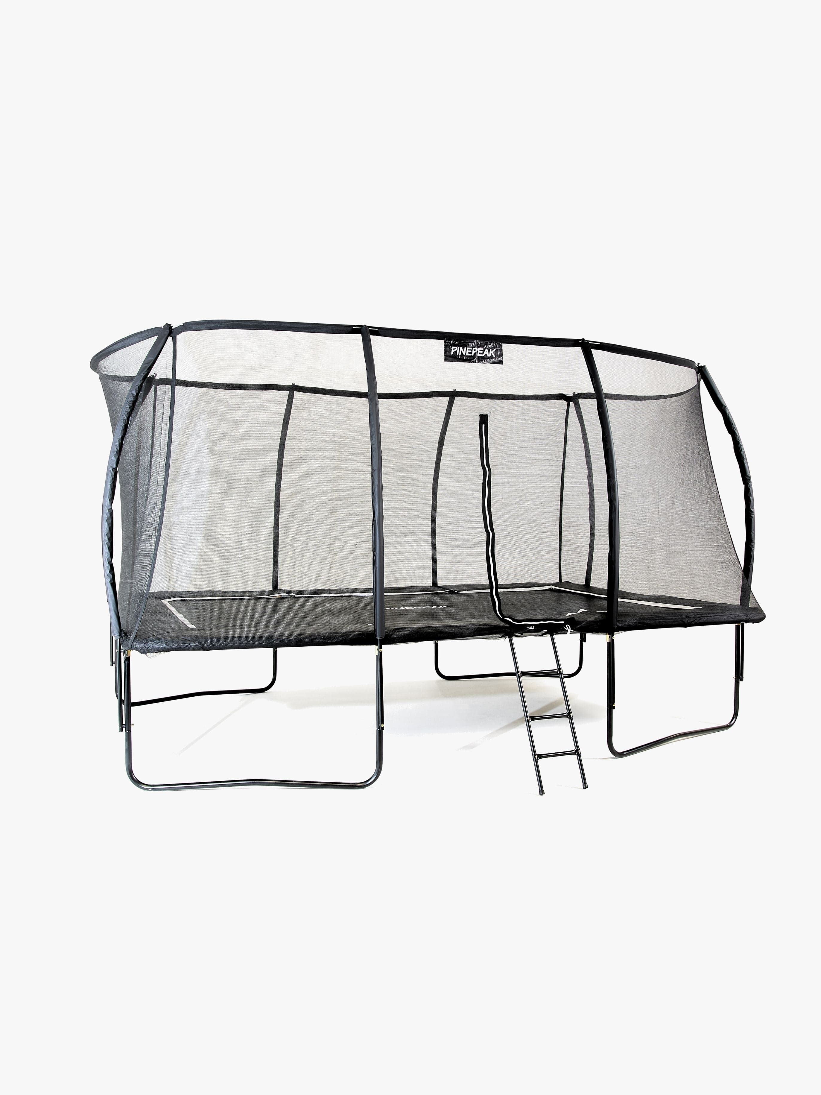 Pinepeak Suorakulmainen Trampoliini + Turvaverkko 439x286 cm, Musta
