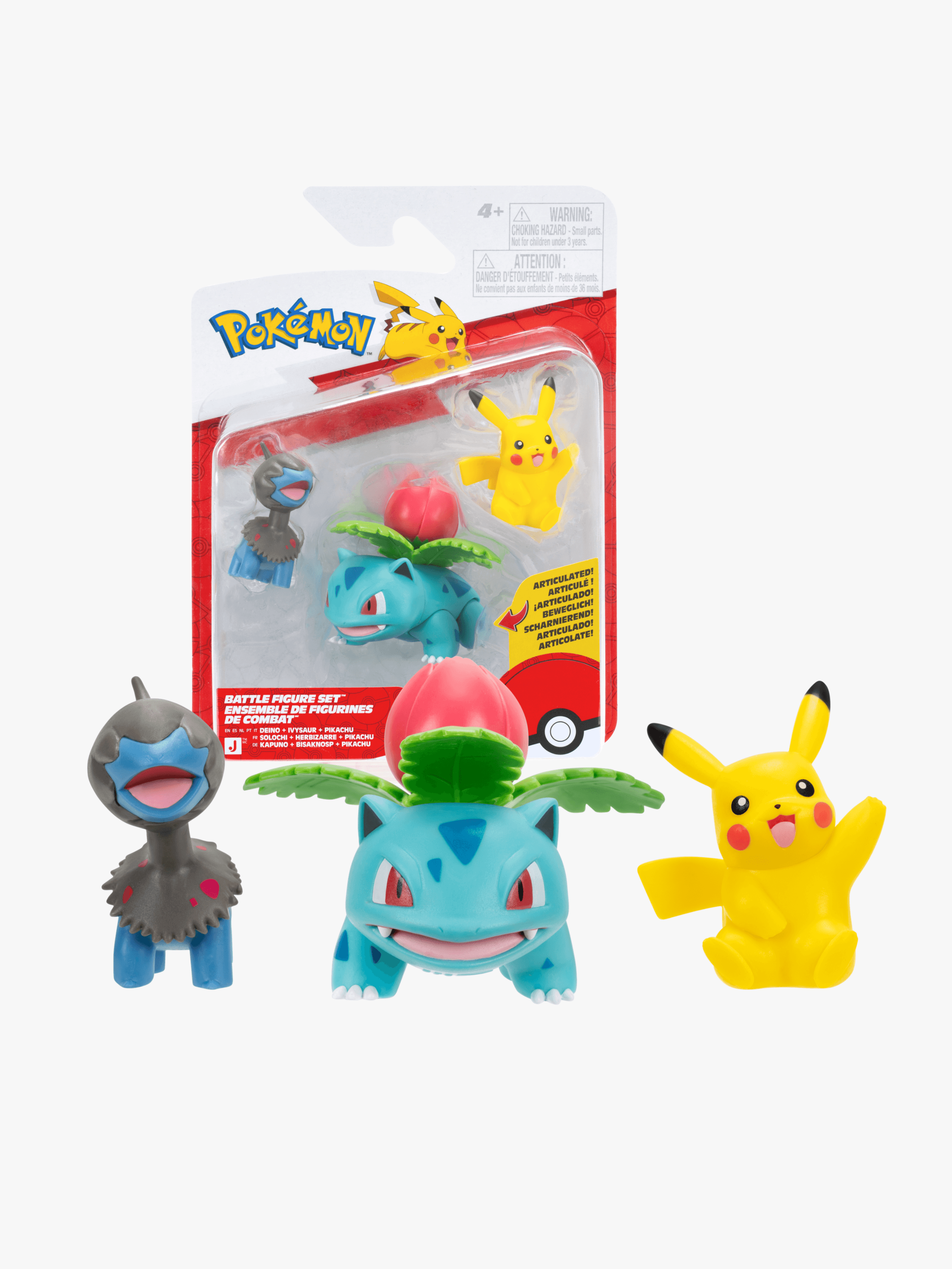 Pokémon Battle Figuuri Pikachu Ivysaur & Deino 3-pack