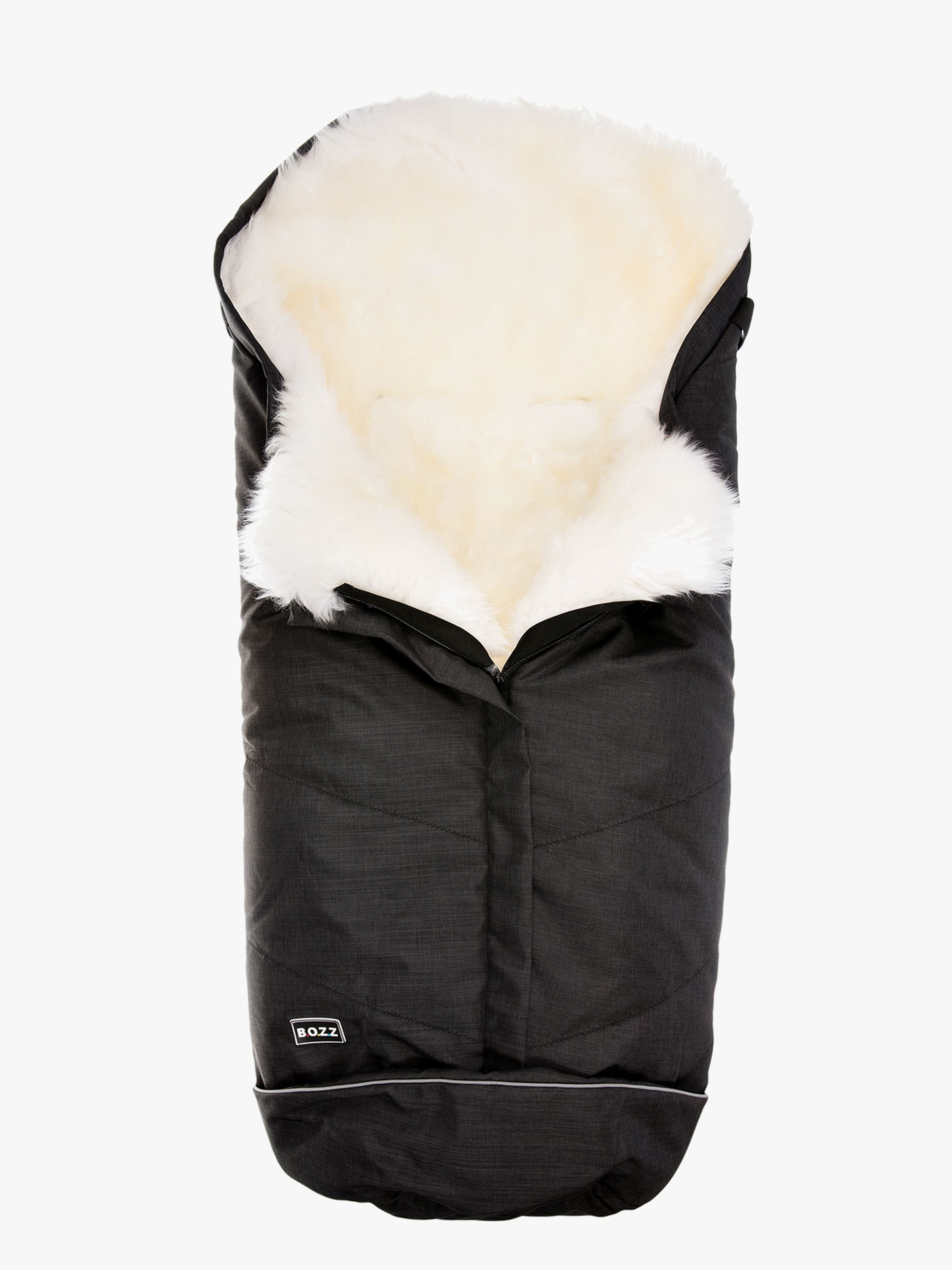 Bozz Lampaantaljalämpöpussi Pitkäkarvainen, Black Melange/White