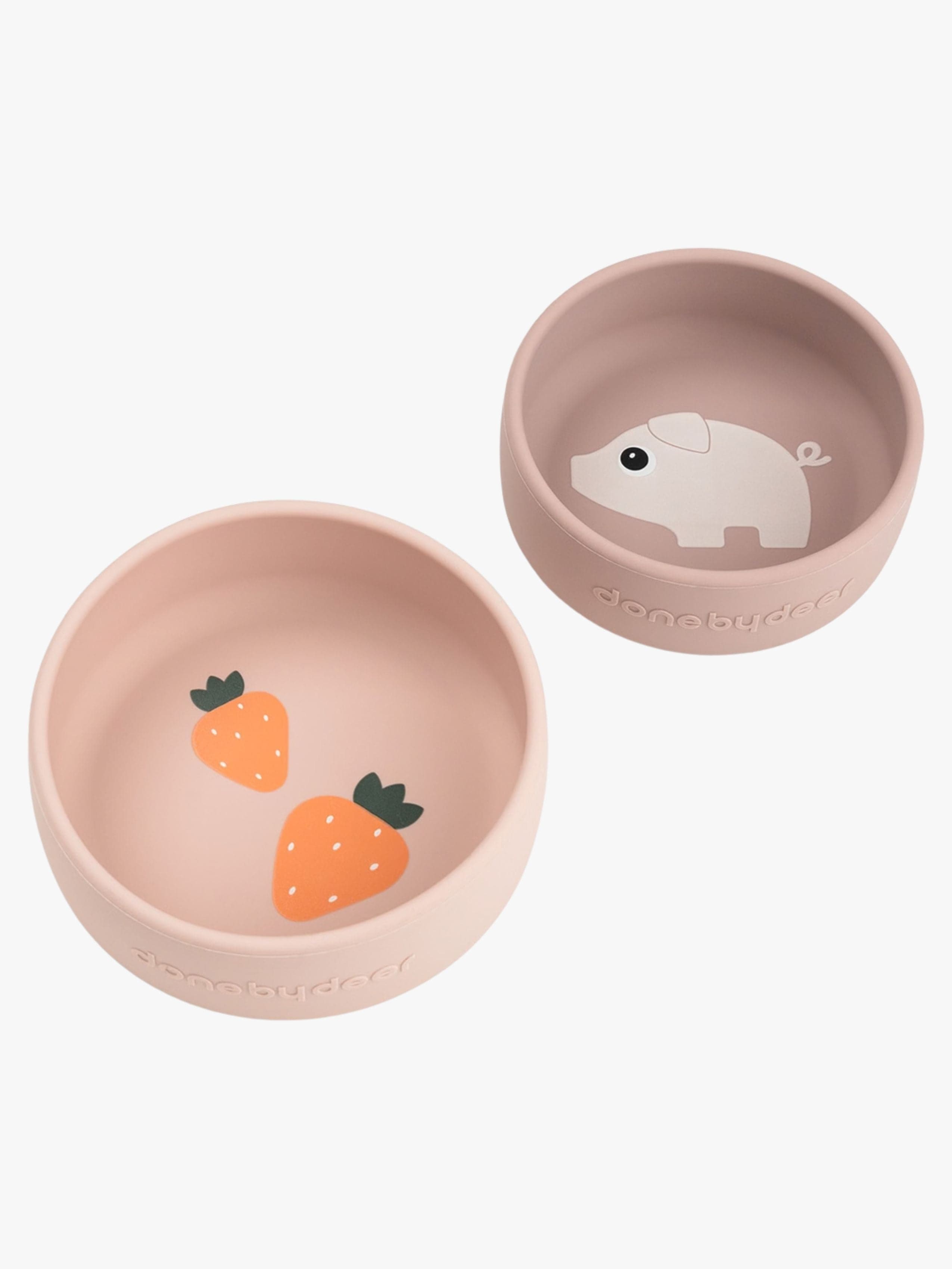 Done By Deer Pigee Silikoni Kulho 2-pack, Powder