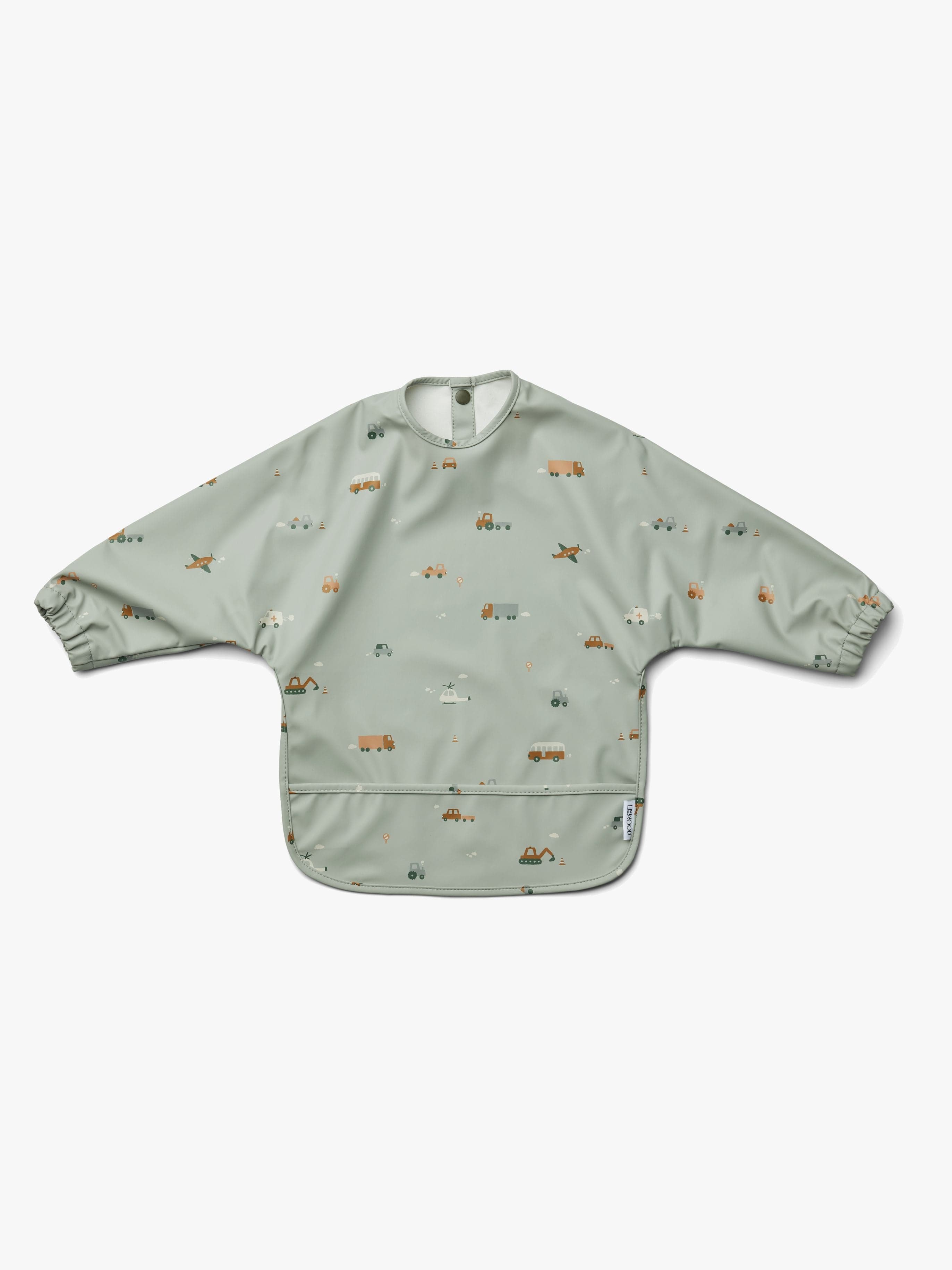 LIEWOOD Merle Cape Ruokalappu + Printti, Vehicles/Dove Blue