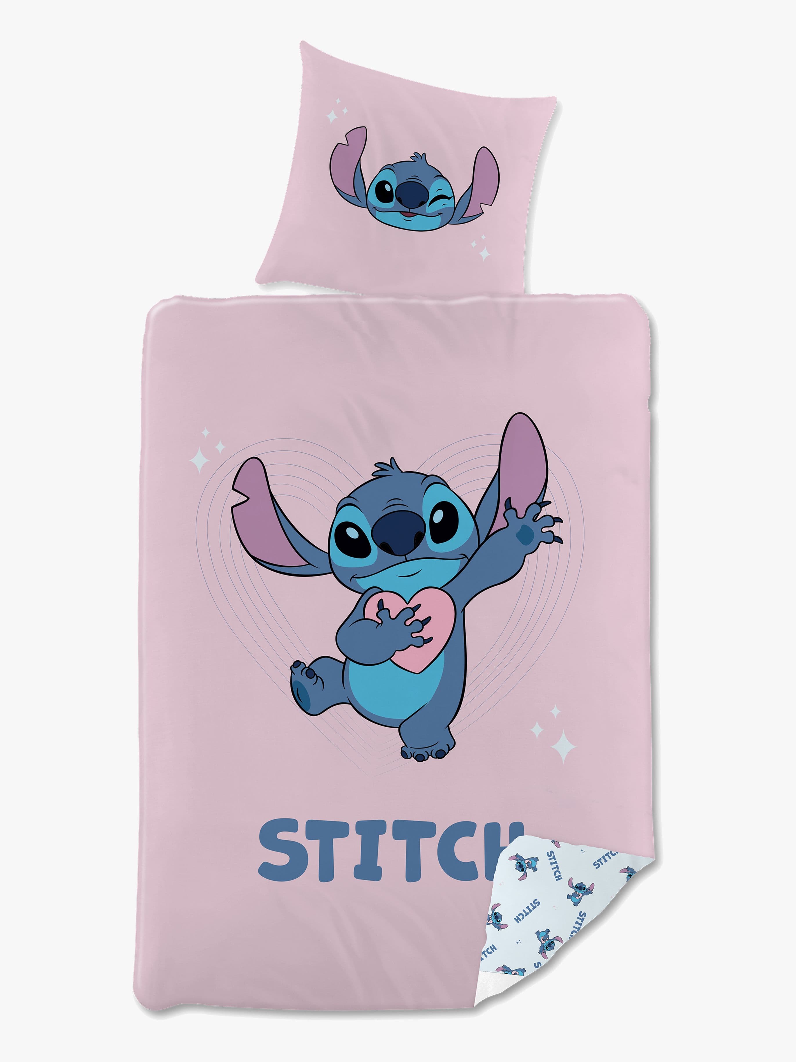 Disney Stitch Pussilakanasetti 150x210, Vaaleanpunainen