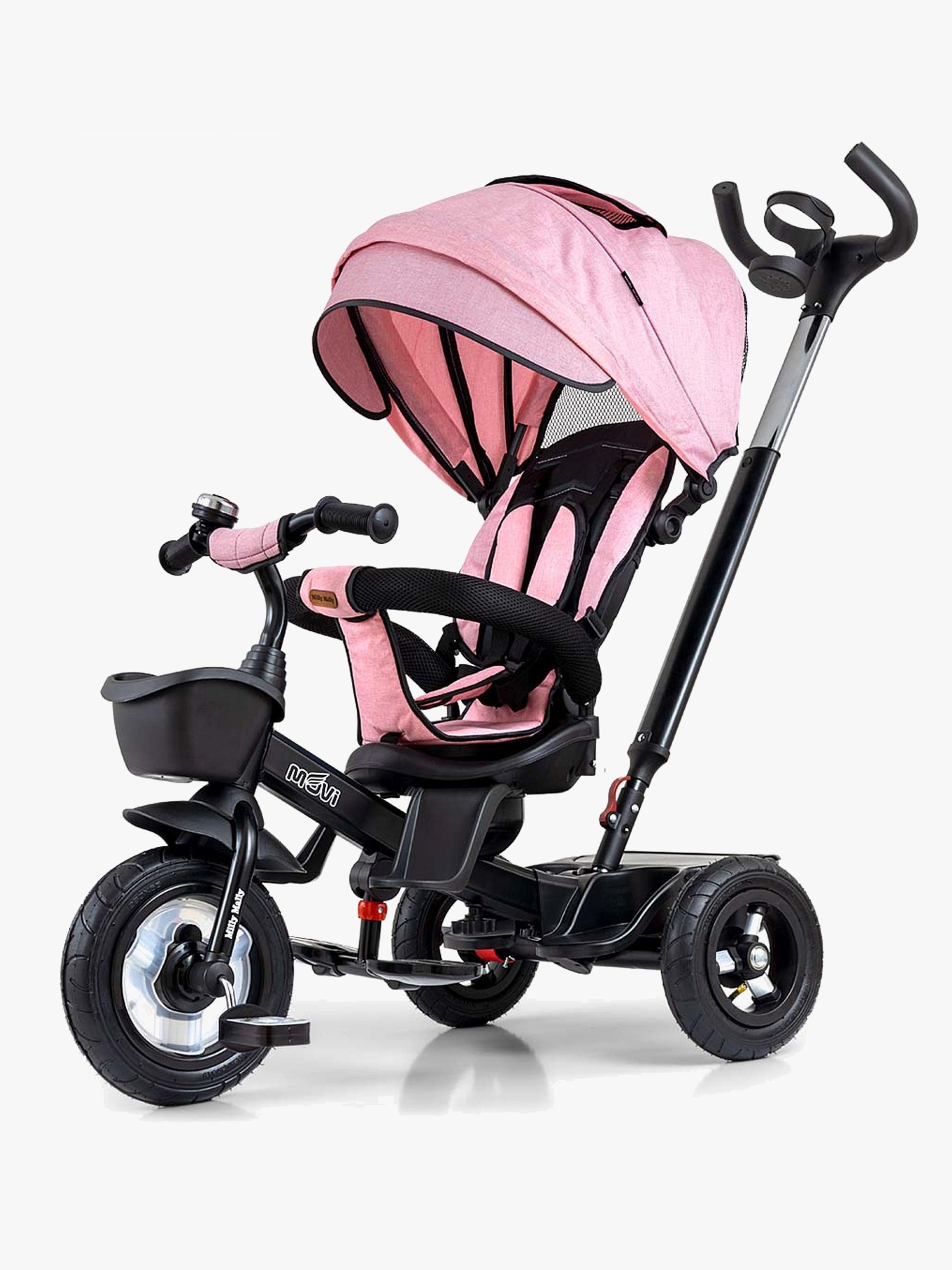 Milly Mally Movi 5-in-1 Kolmipyörä, Musta/Vaaleanpunainen