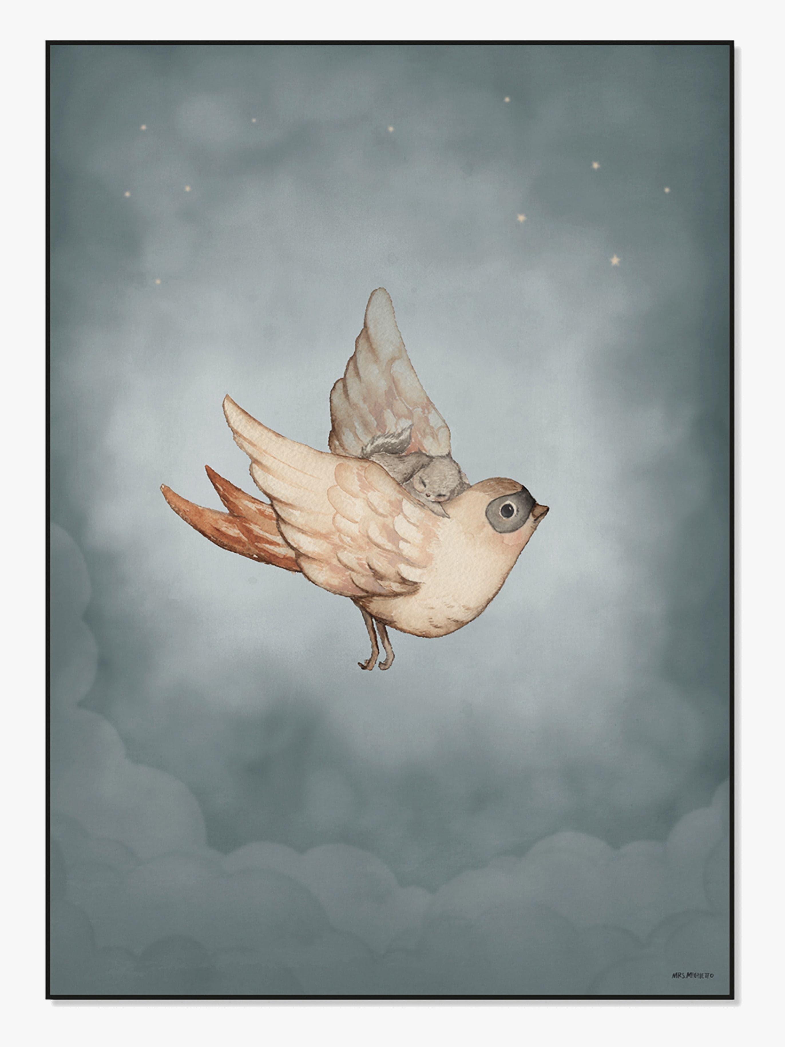 Mrs Mighetto Juliste Dear Sparrow 50x70